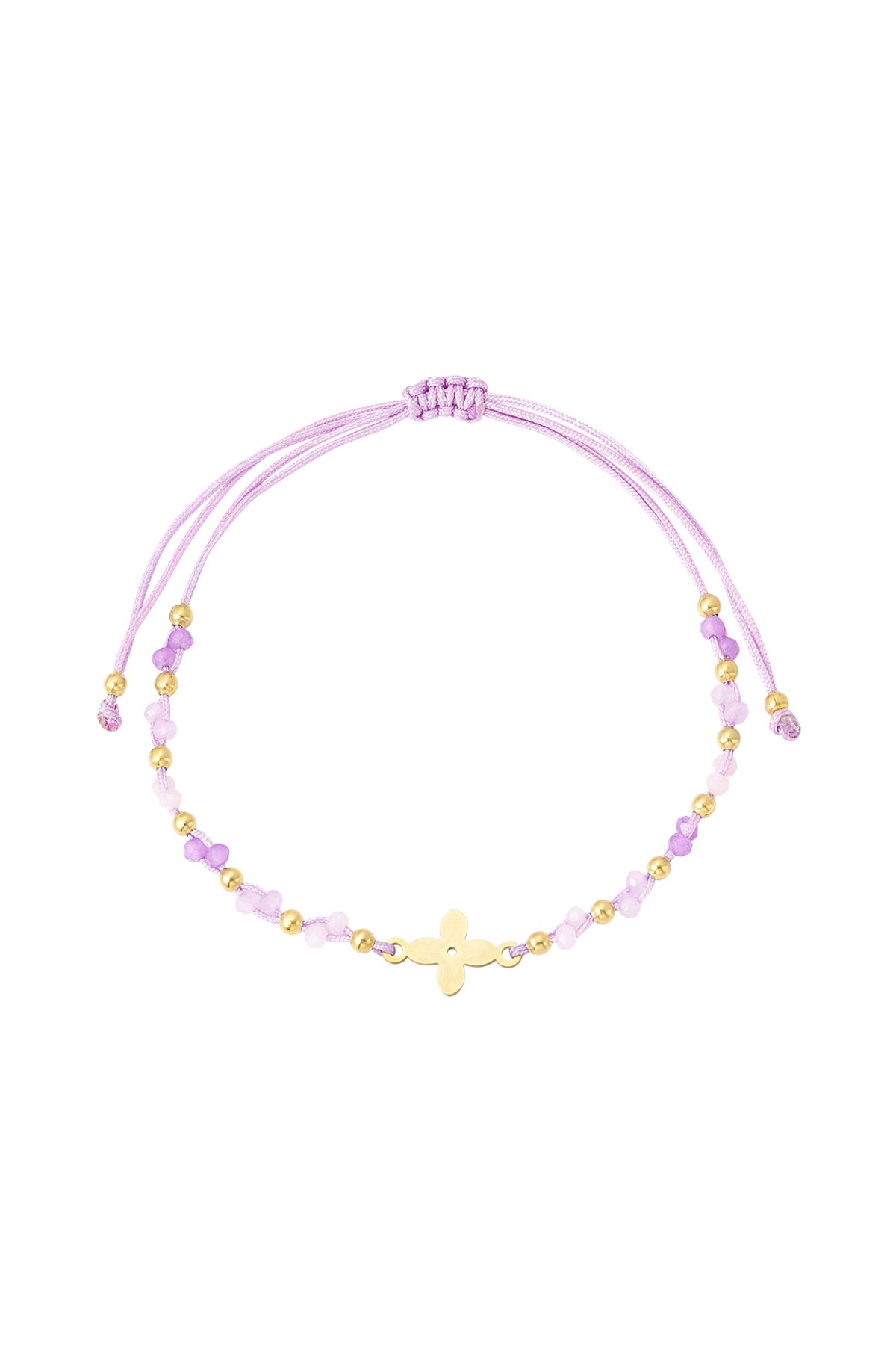 summer bracelet with beads - lilac  h5 