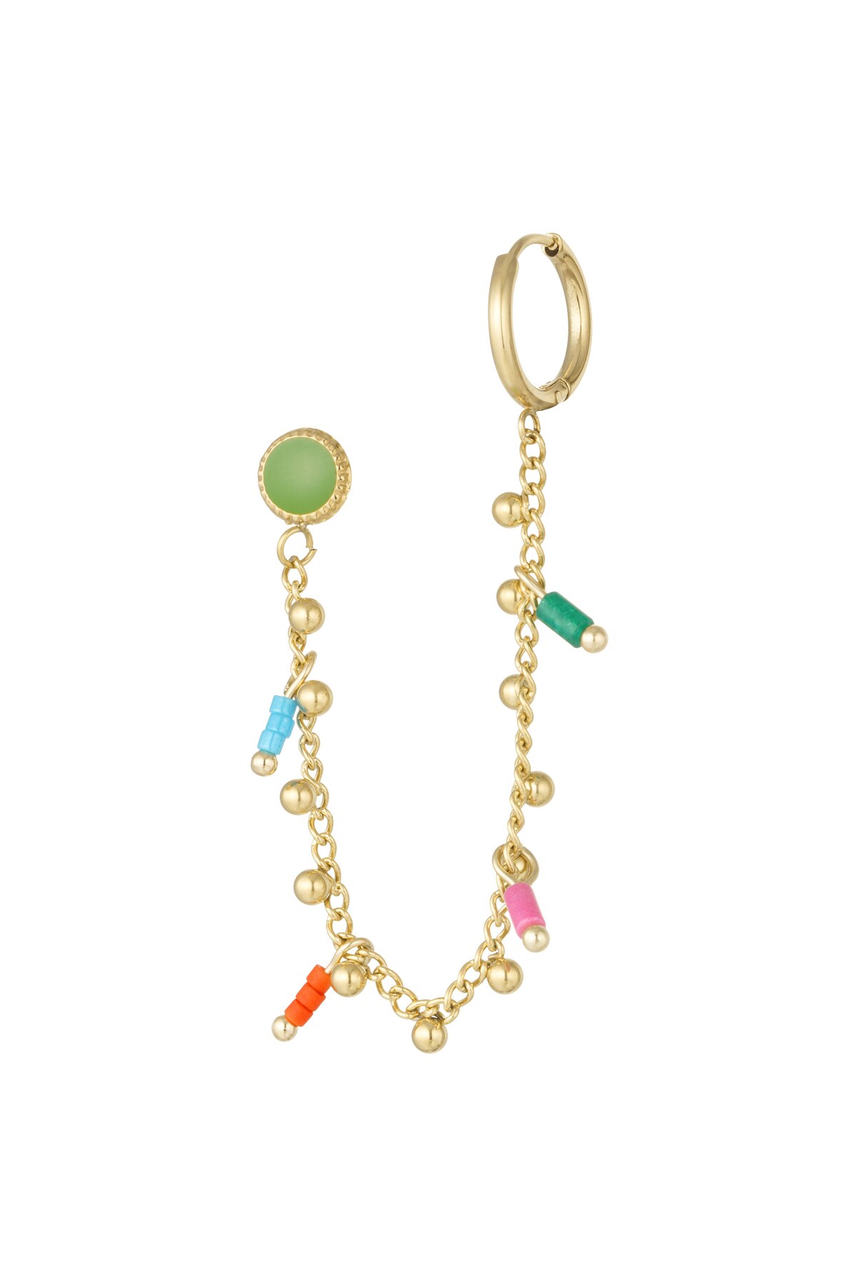 Messy colors earrings - Gold color h5 