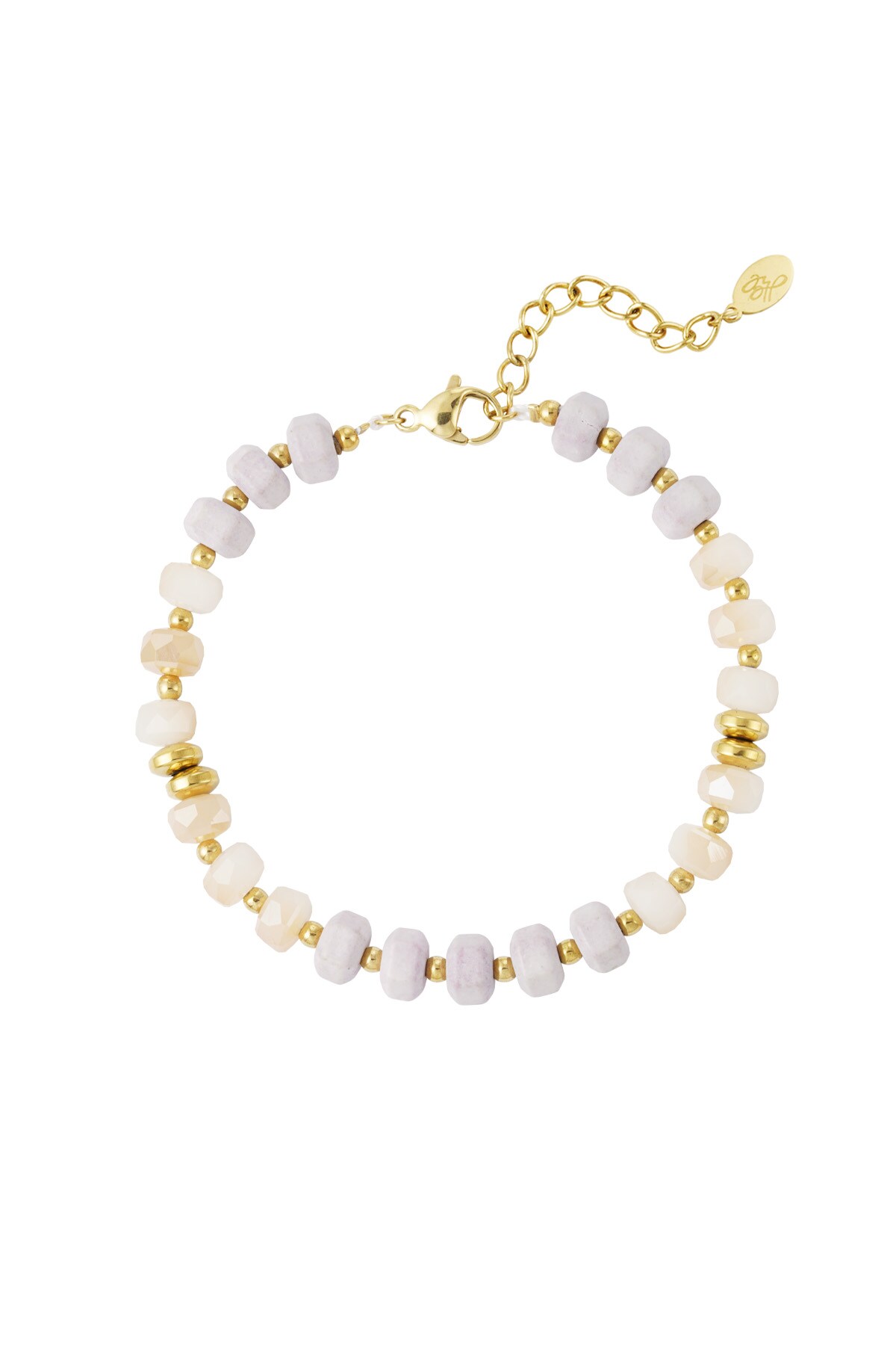 Bracelet colorful wrap - beige gold 