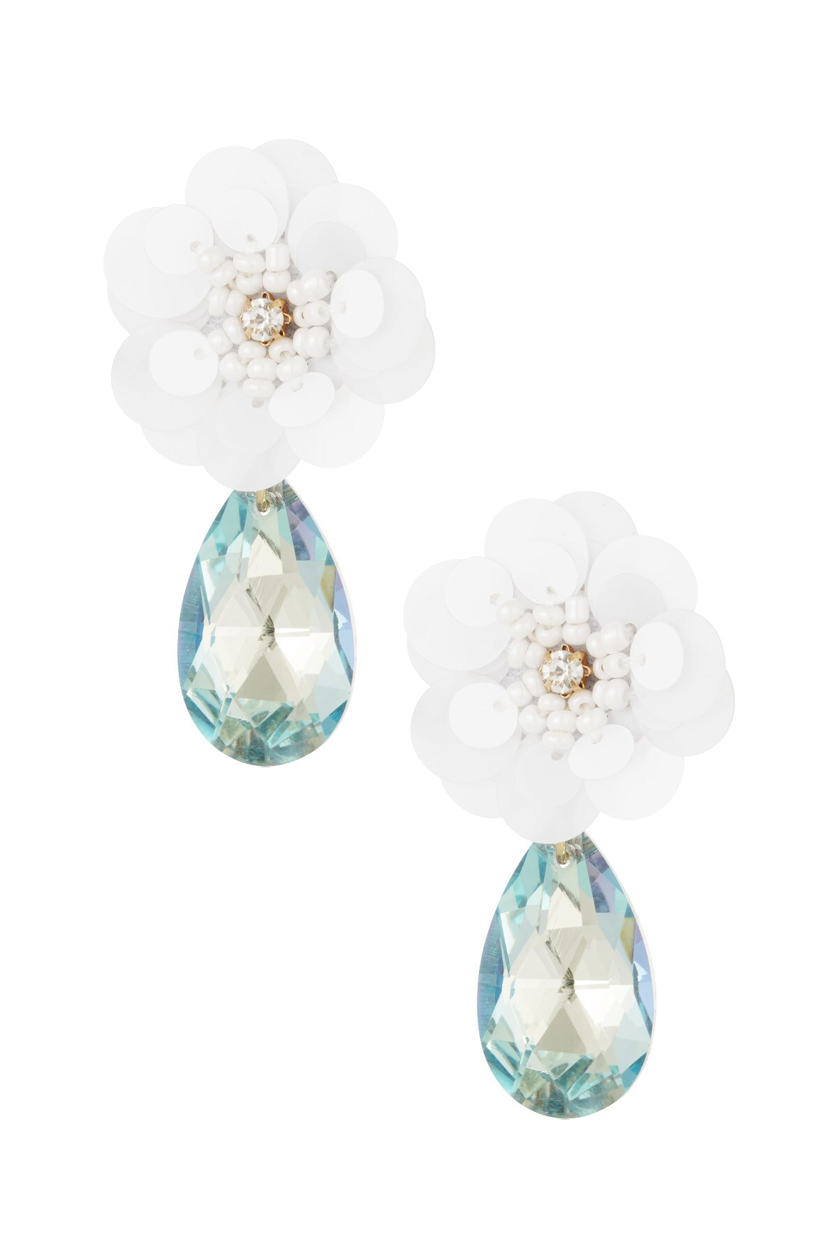 Chic floral earrings - white  