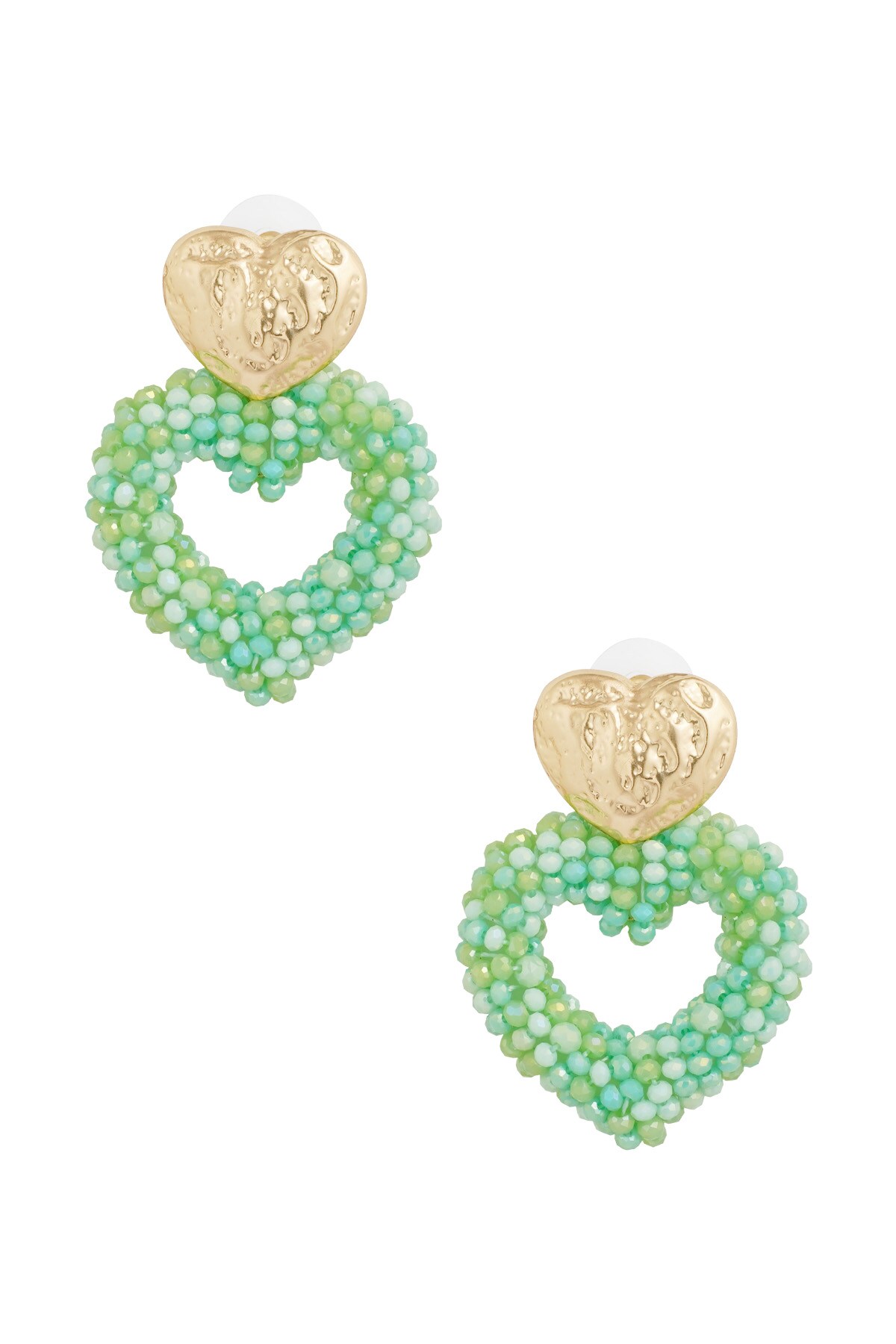 Earrings way to my heart - green gold 