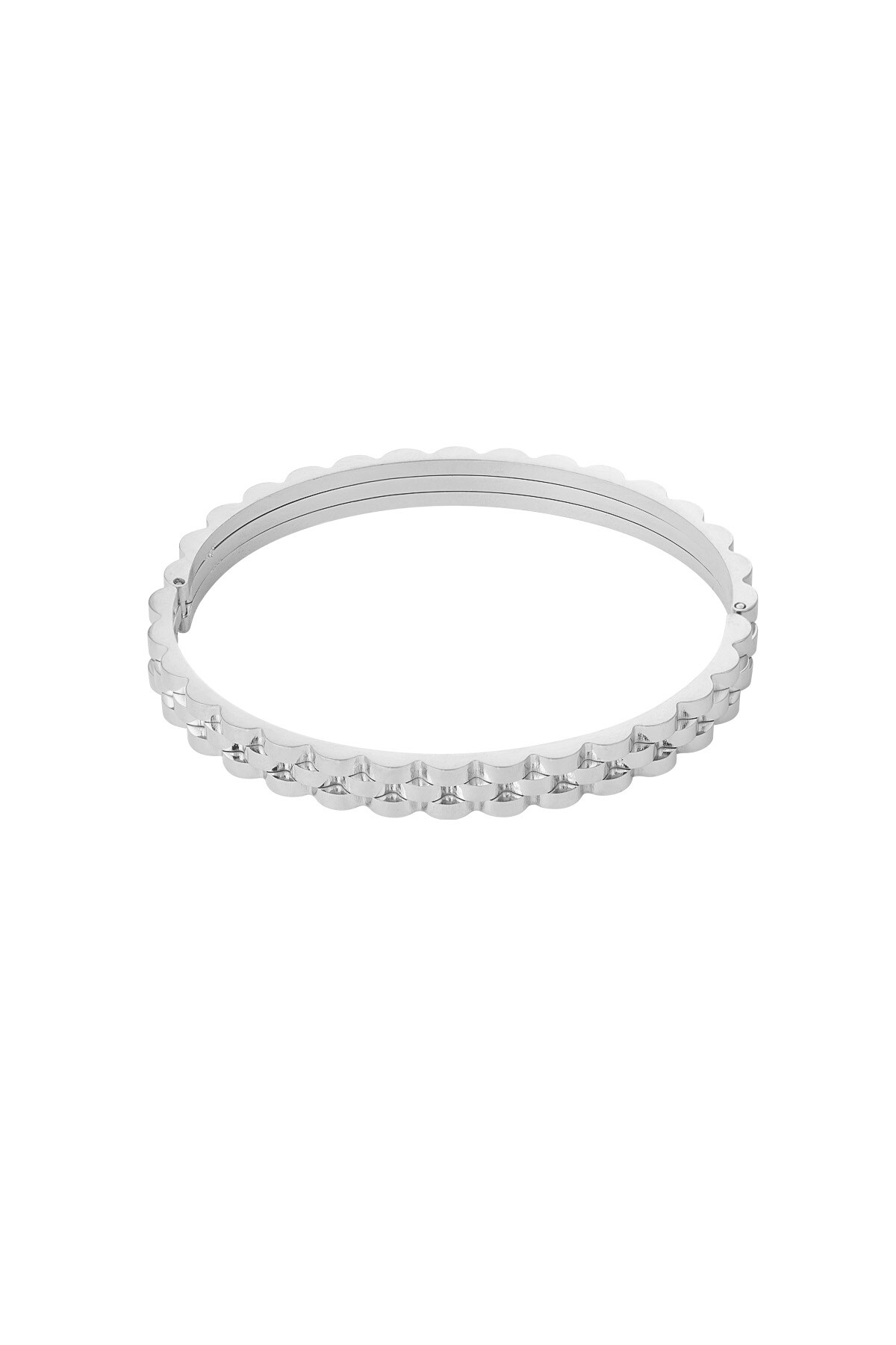 Link bangle bracelet - Silver color h5 