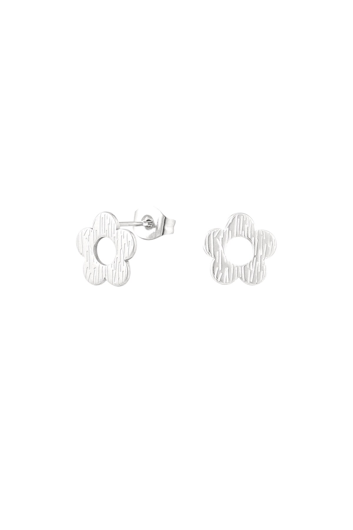 Ear studs spring flower - Silver color h5 