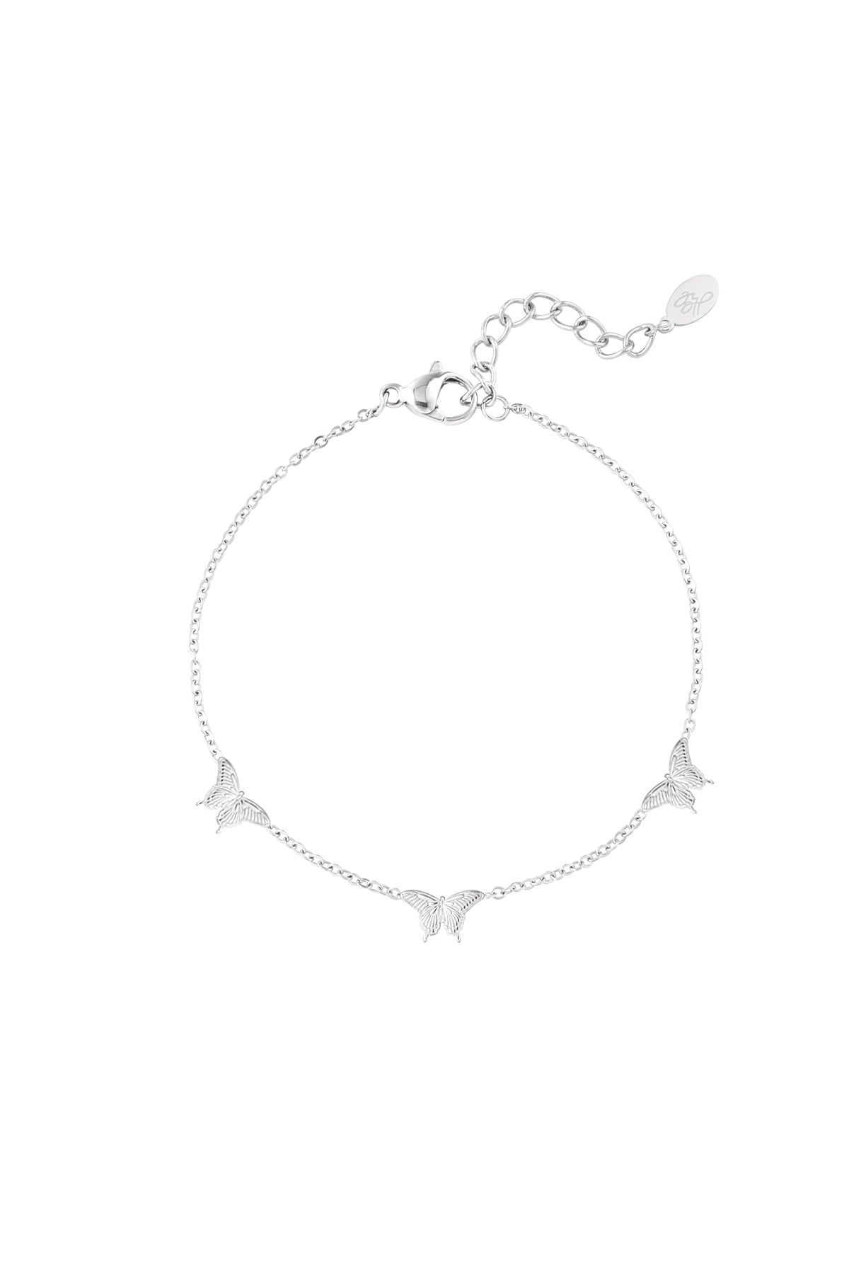 Bracelet 3 butterflies - Silver color h5 