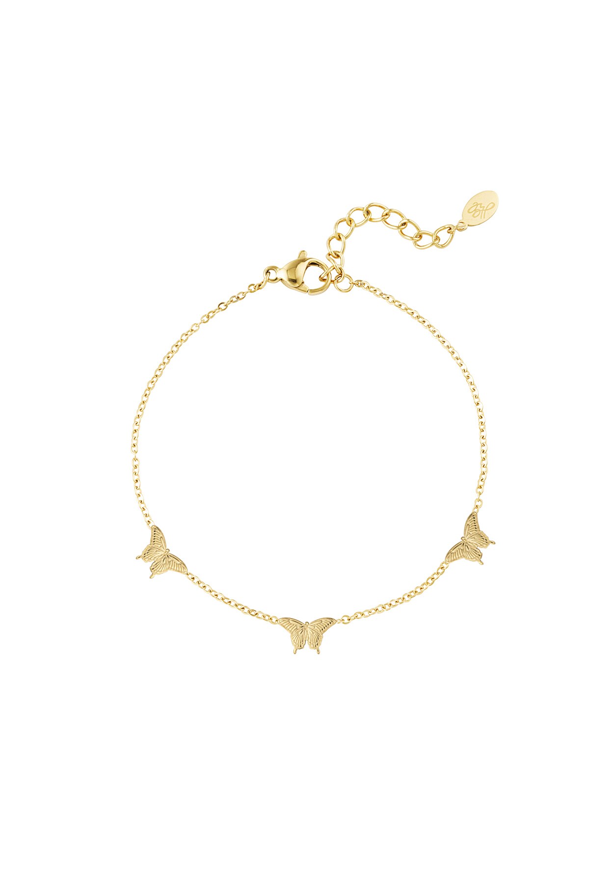 Bracelet 3 butterflies - Gold color h5 