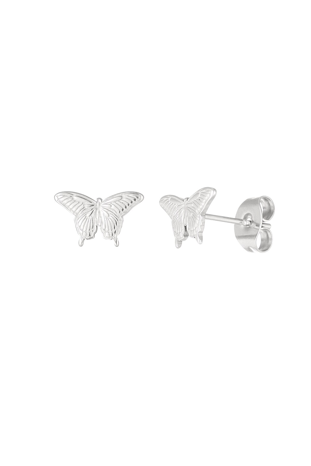 Butterfly stud earrings - Silver color h5 