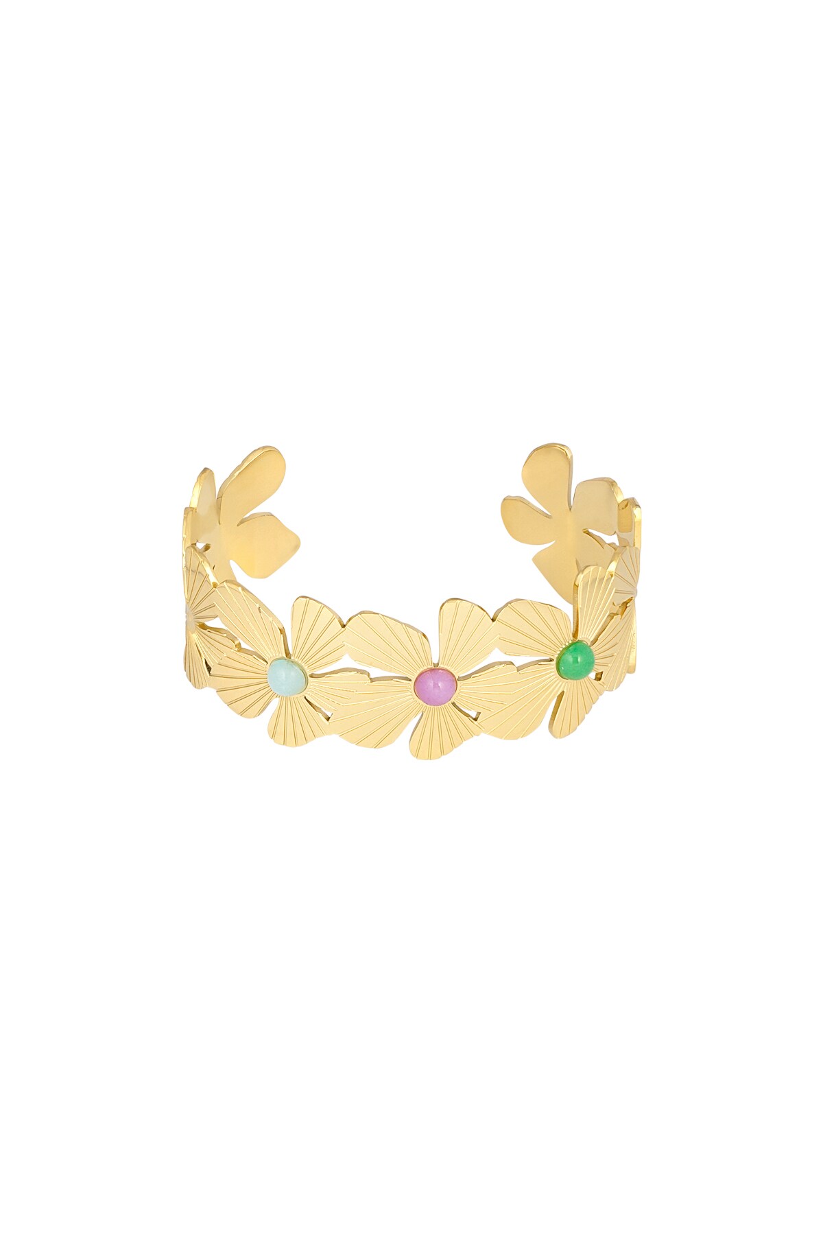 Bohemian island floral bracelet - Gold color h5 