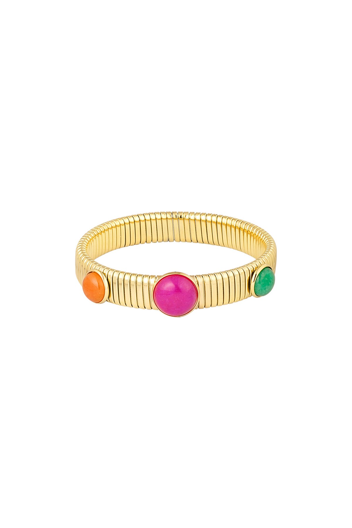 Bracelet with colored circles - Gold color h5 