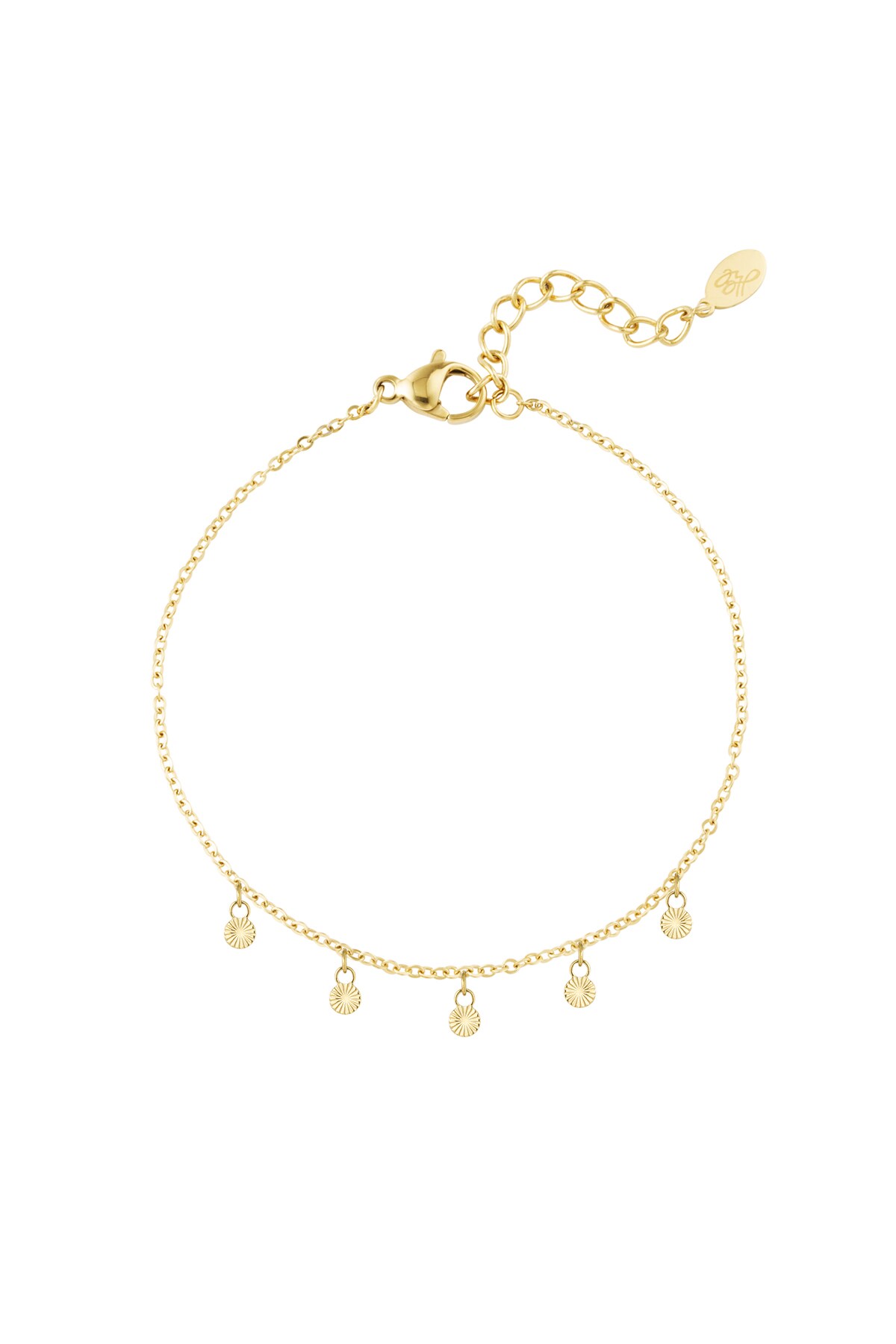 Classic bracelet with round charms - Gold color h5 