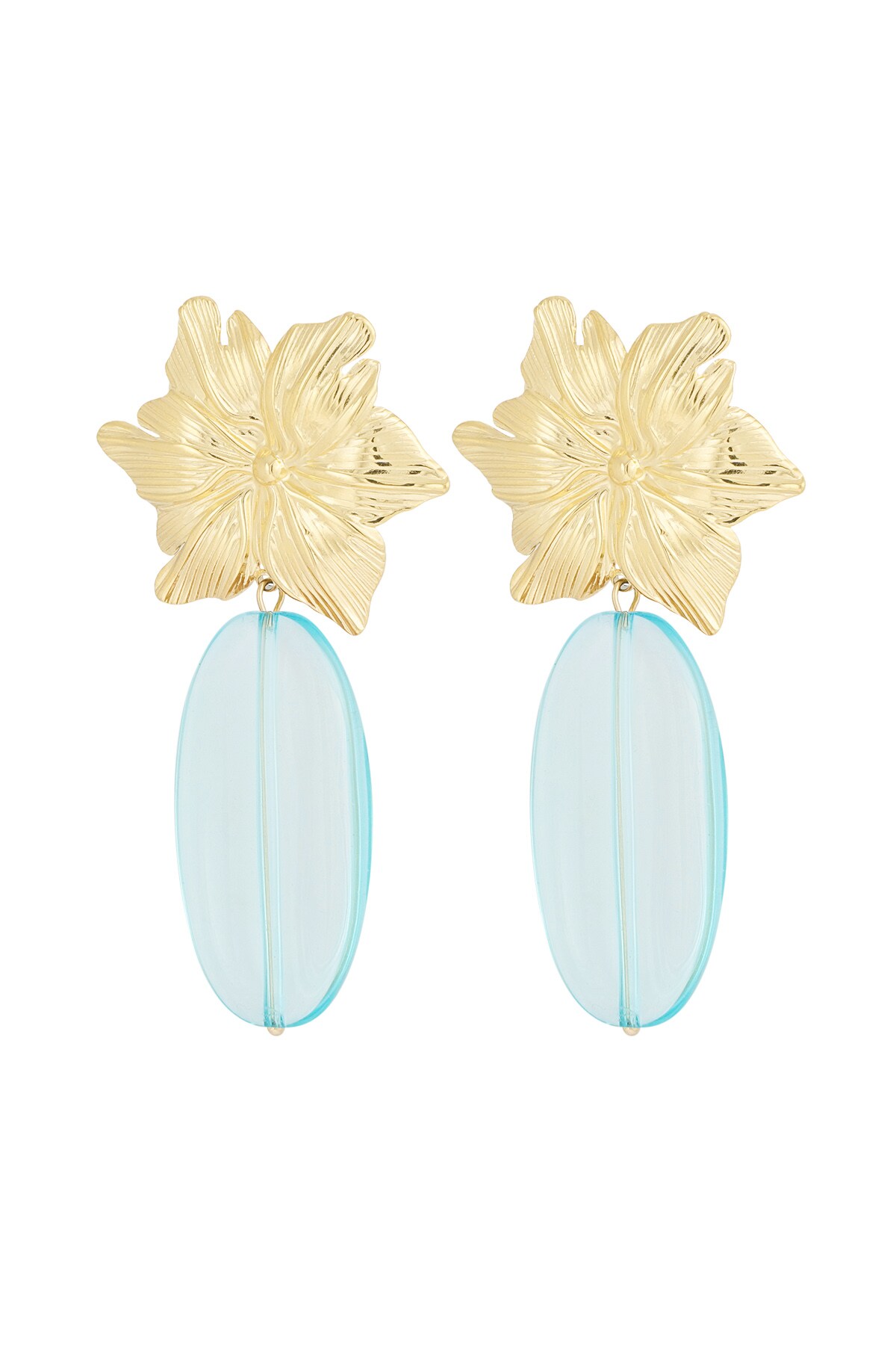 Earrings flawless flower - blue gold h5 