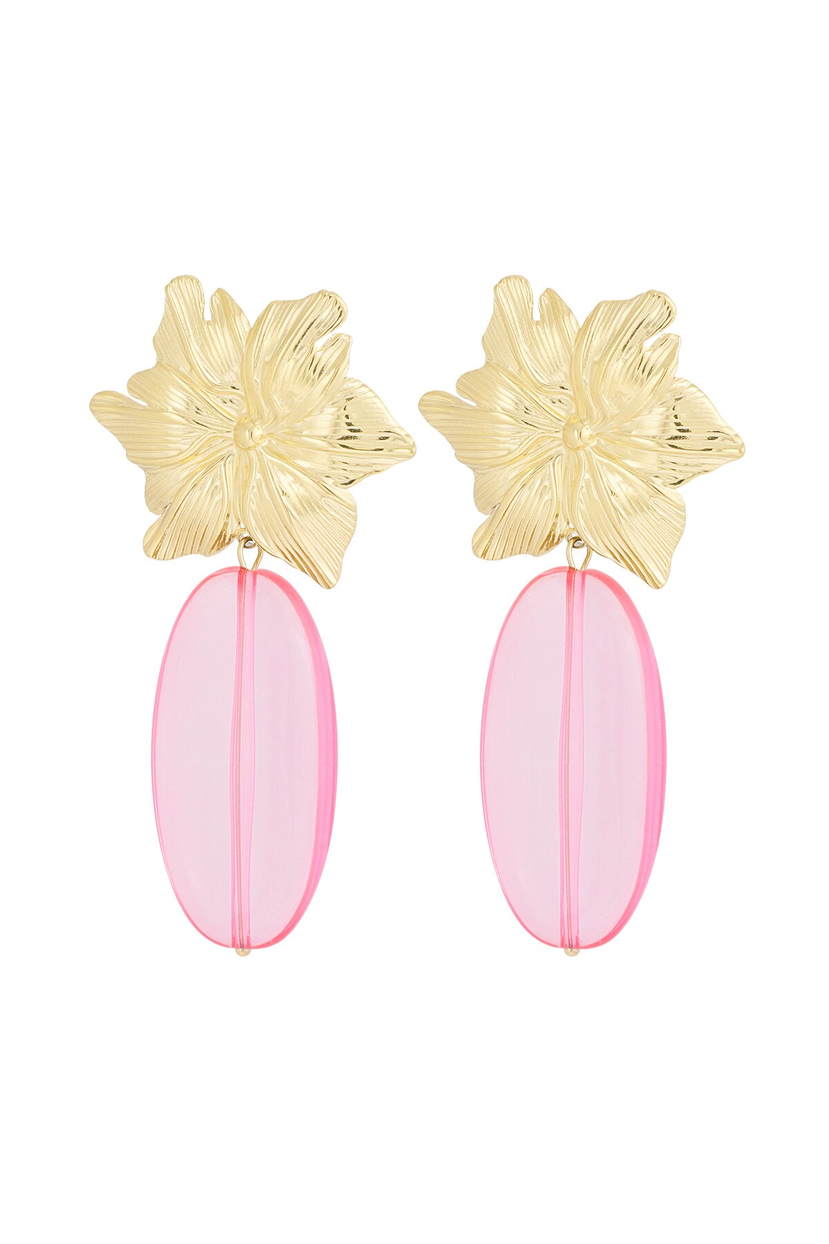 Earrings flawless flower - pink gold 