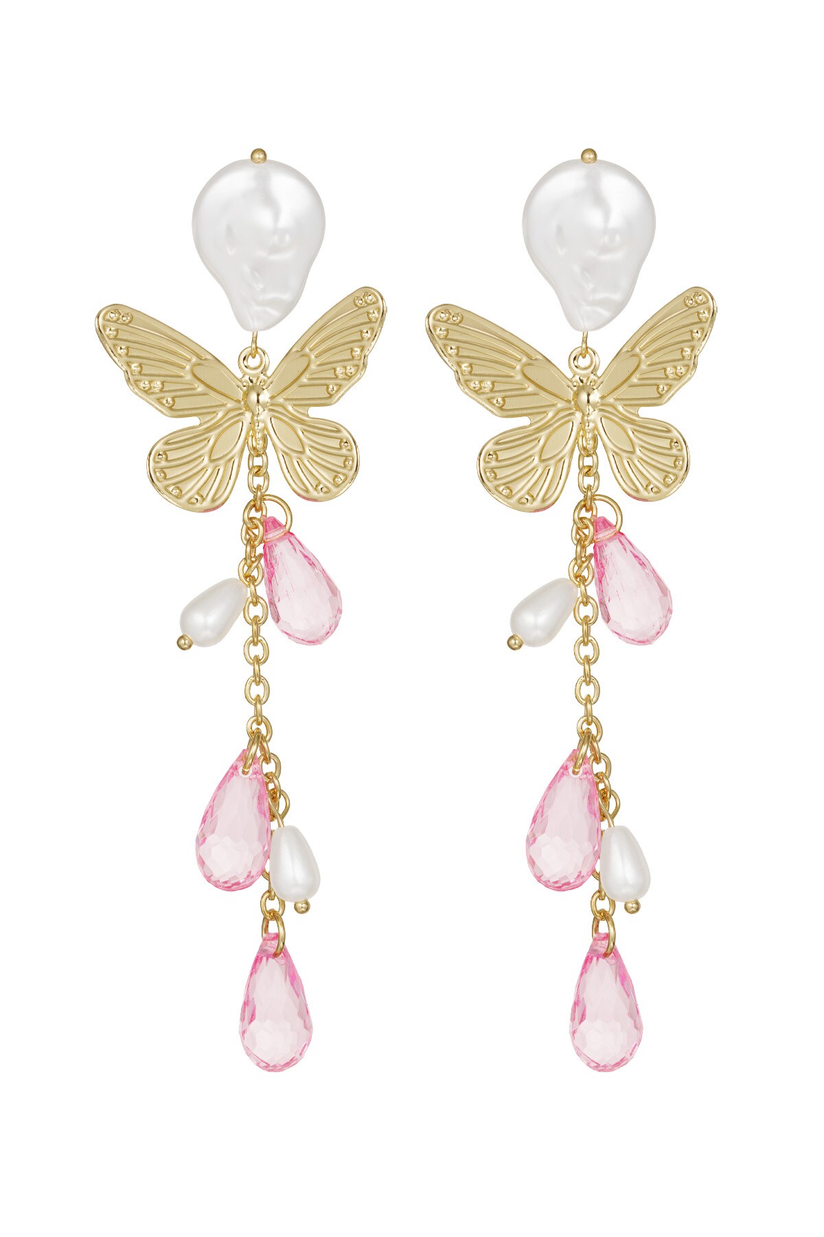 Butterfly earrings - pink 