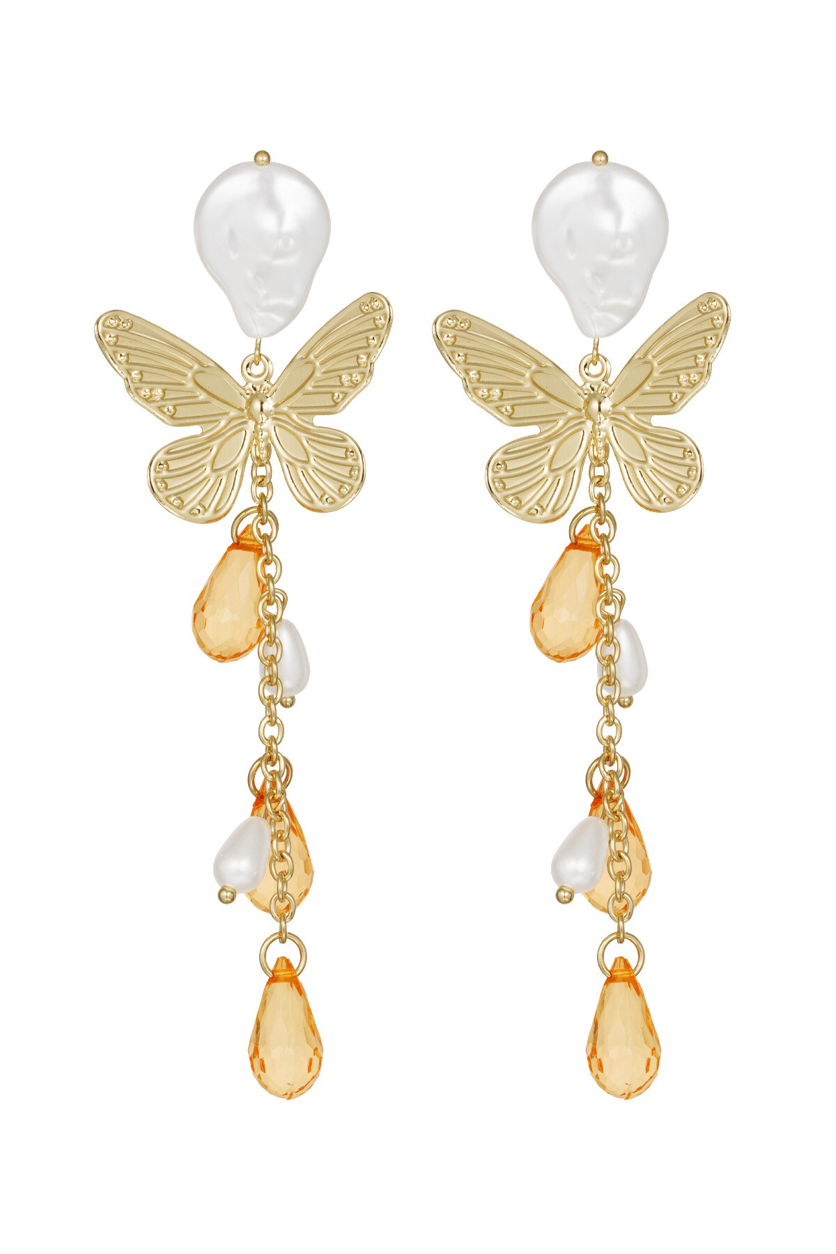 Butterfly earrings - orange h5 