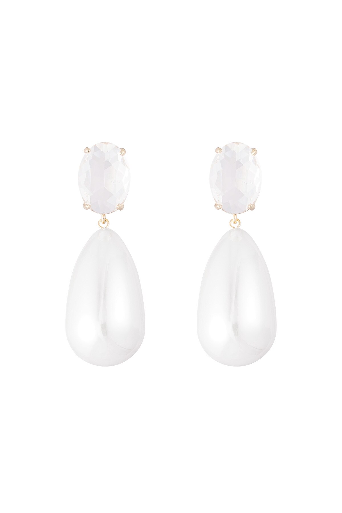 Diamante earring with pearl drop  