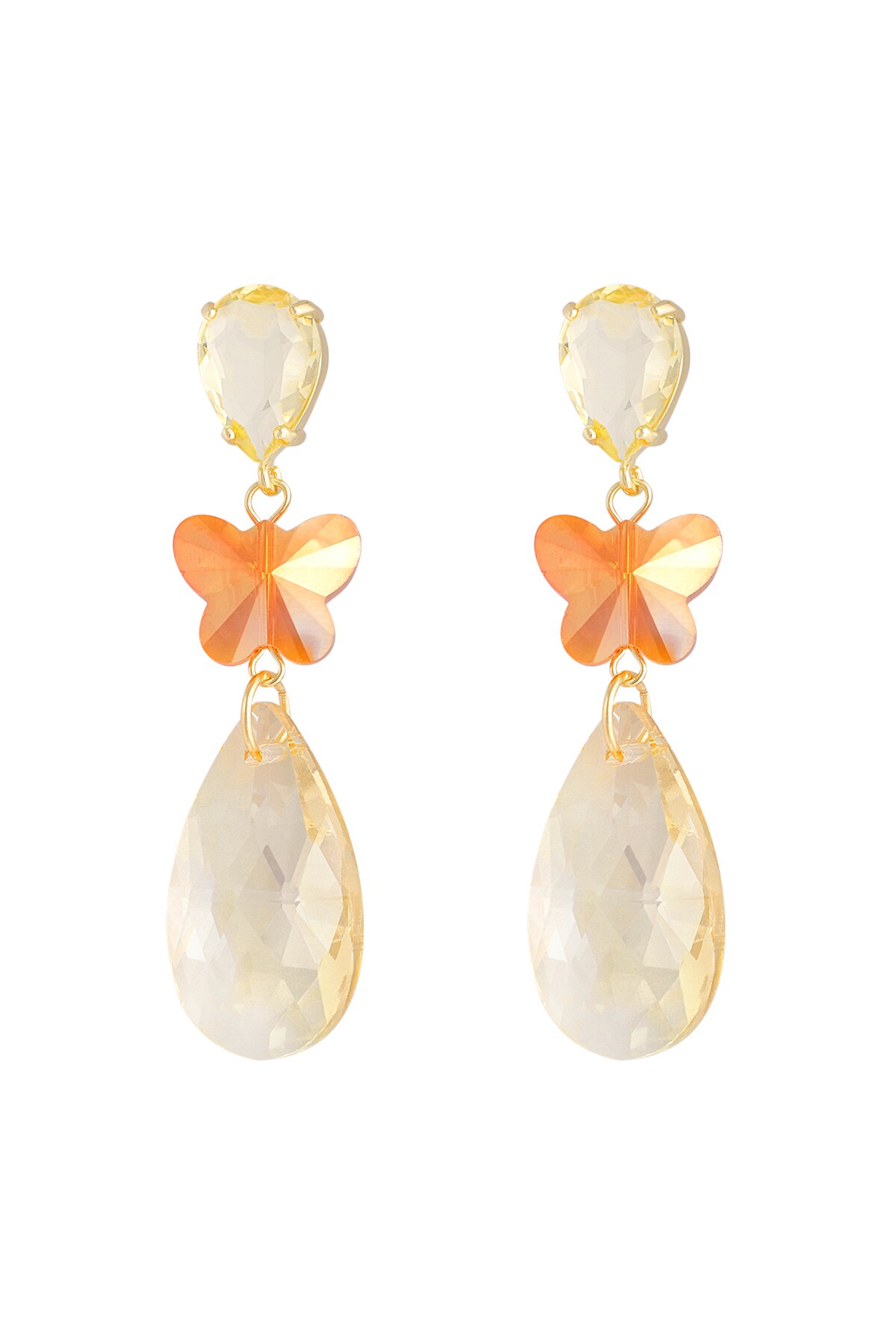 Butterfly instead earrings - champagne h5 