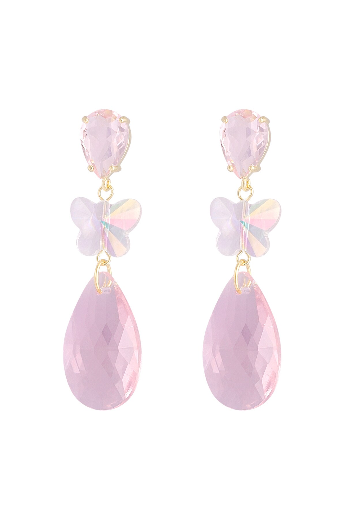 Earrings butterfly dream - pale pink h5 