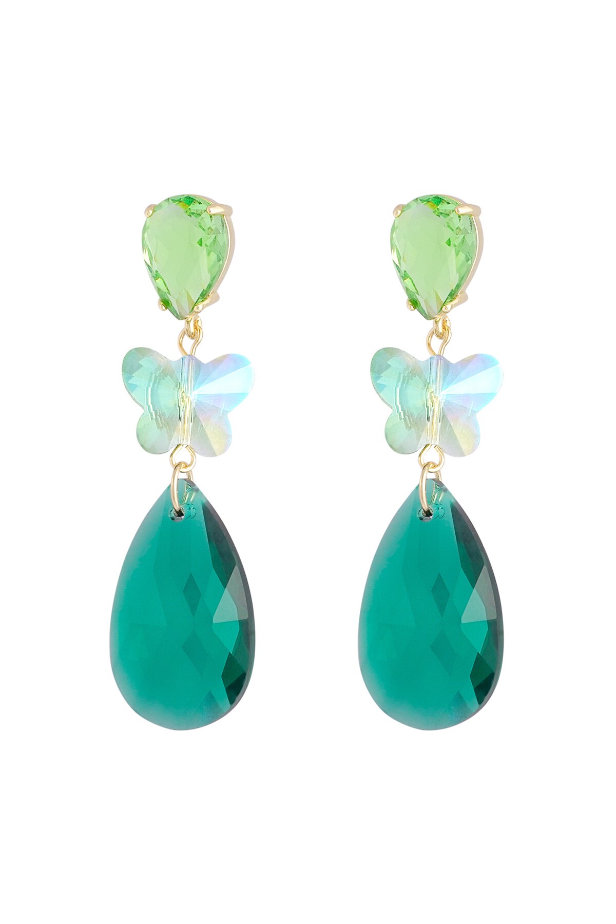 Butterfly instead earrings - dark green h5 