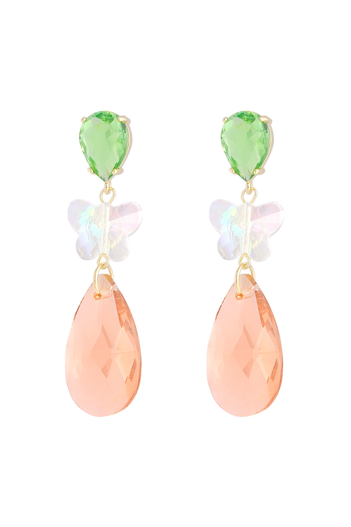 Butterfly instead earrings - beige h5 