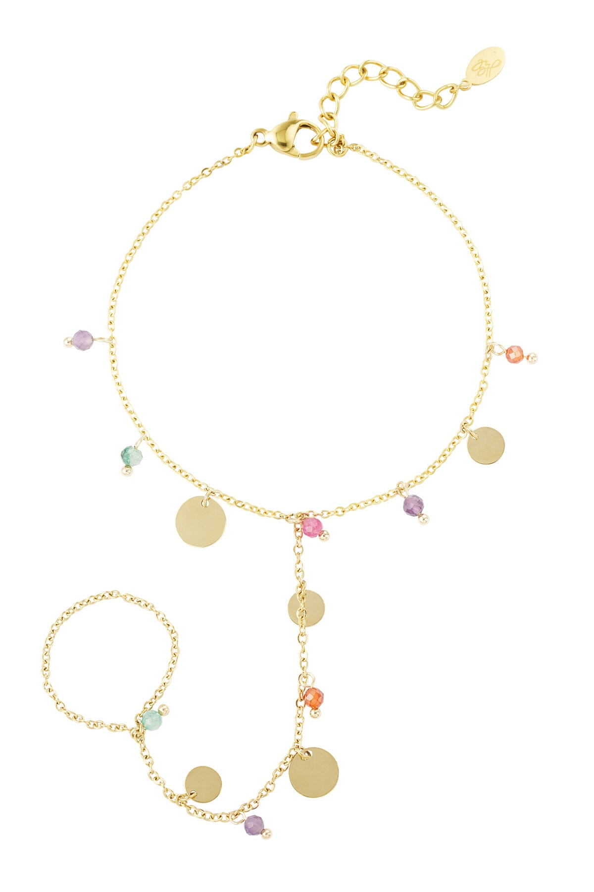 Colorful festival bracelet - Gold color 