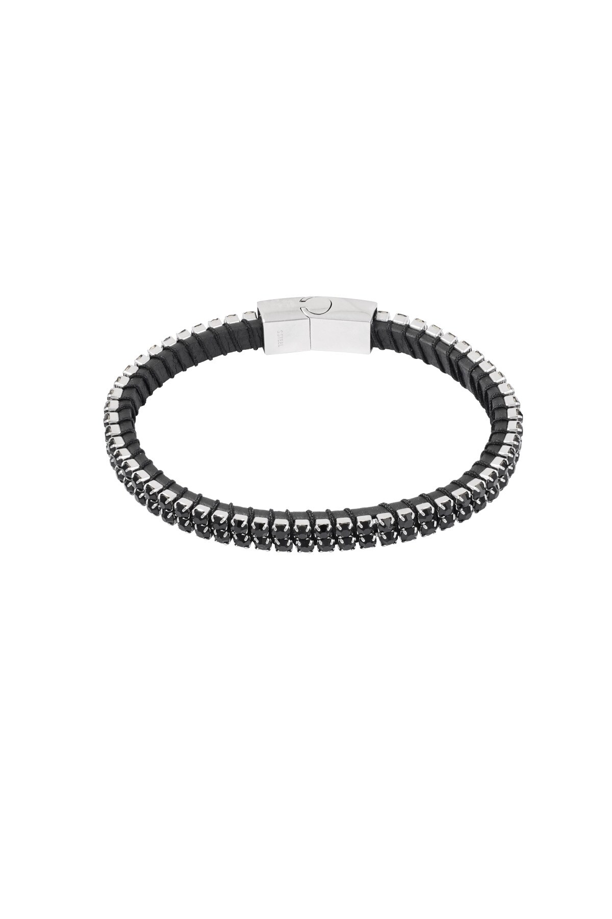 Cool casual men's bracelet - black/silver 