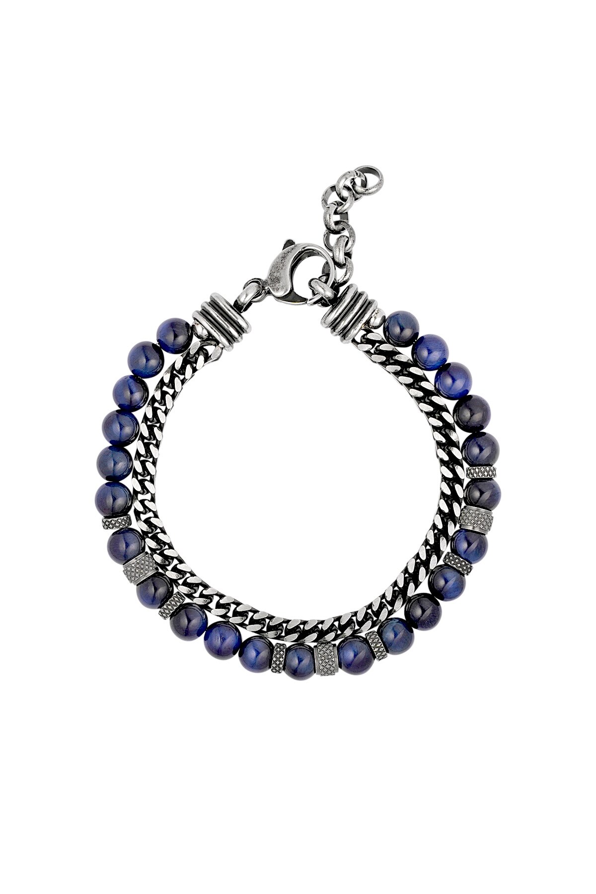 Men's bracelet phoenix beads - dark blue  