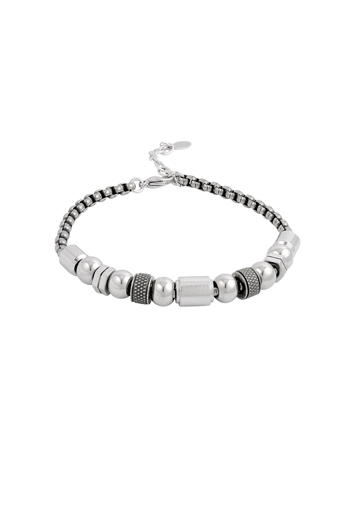 Men's bracelet omega wrap - Silver color h5 