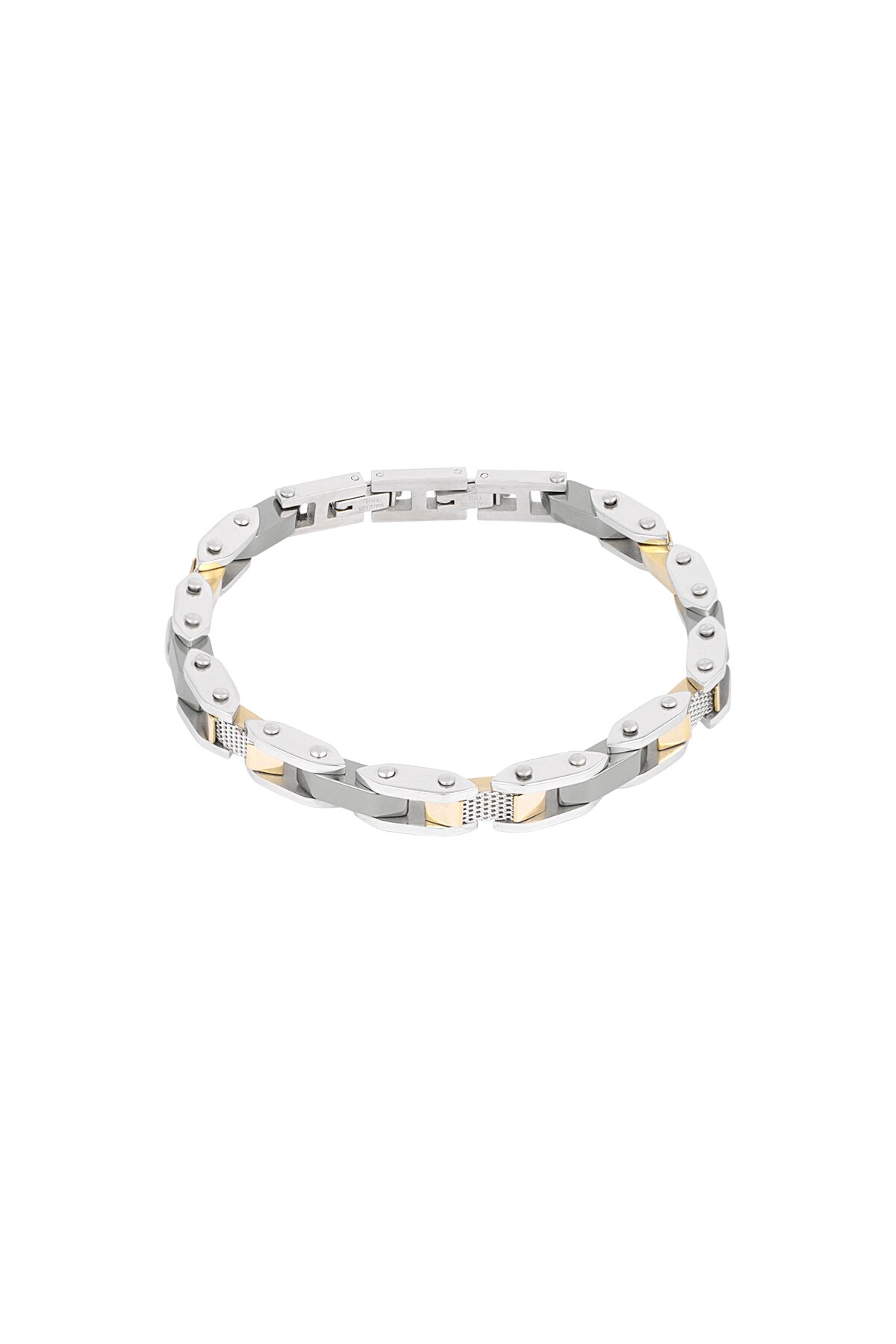 Men's bracelet summit band - silver gold h5 