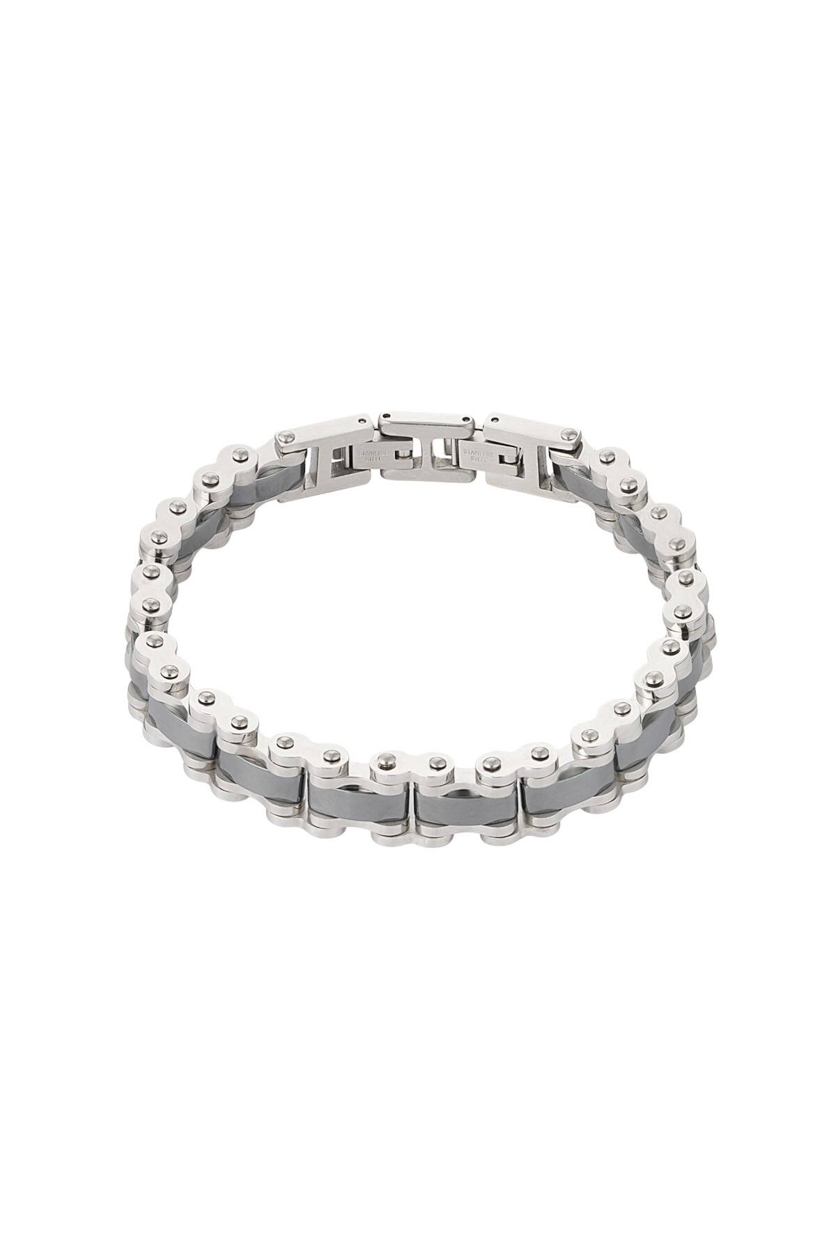 Simple linked men's bracelet - Silver color h5 