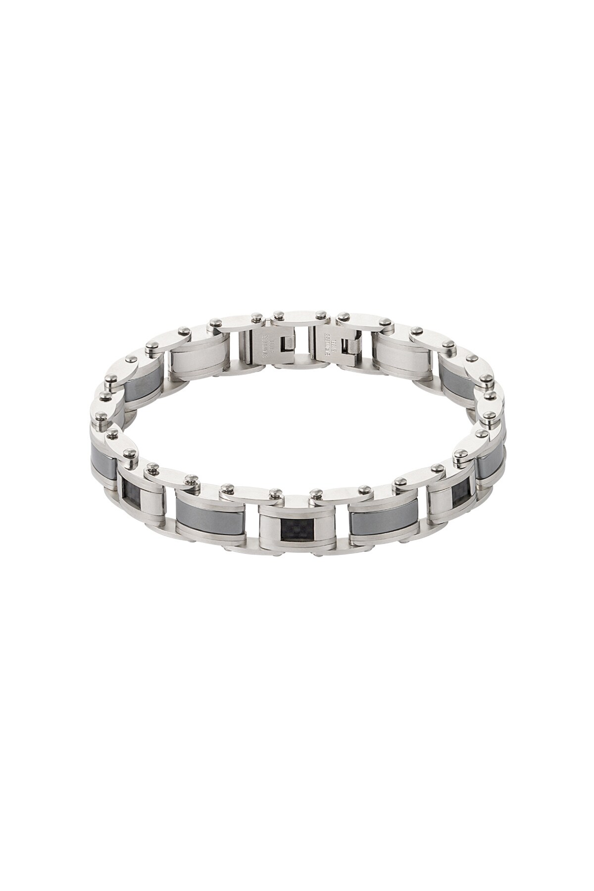 Coarsely linked men's bracelet classy - Silver color h5 