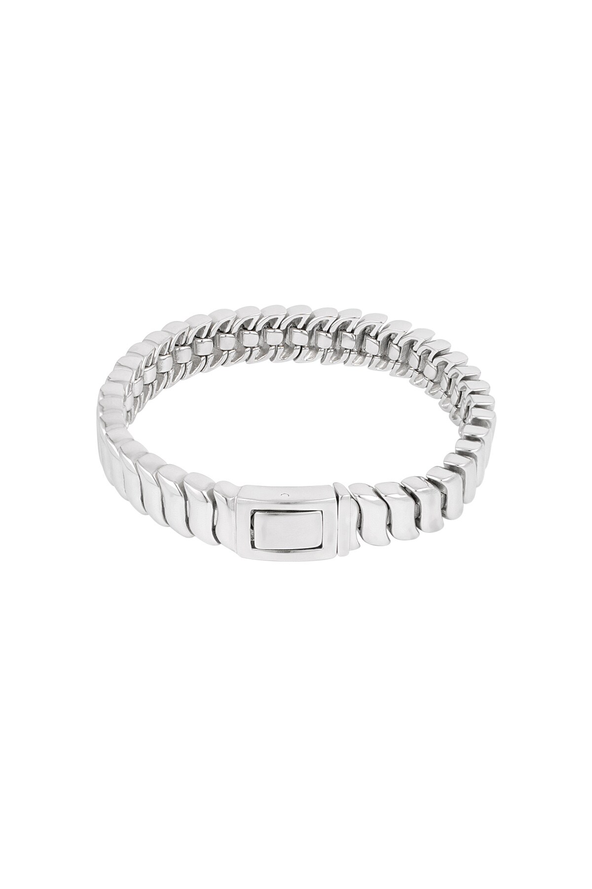 Men's bracelet urban link - Silver color h5 Picture3