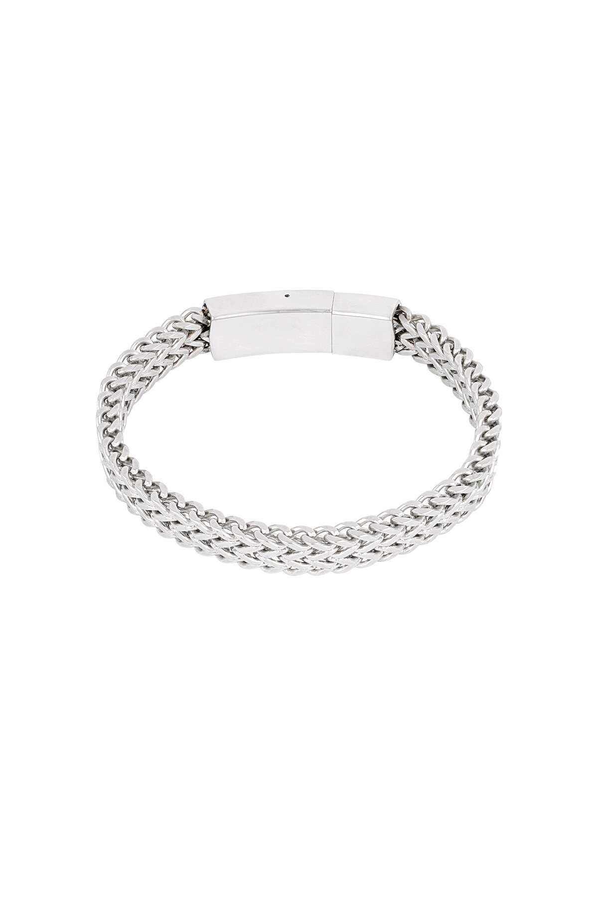 Men's bracelet steel stripe - Silver color 