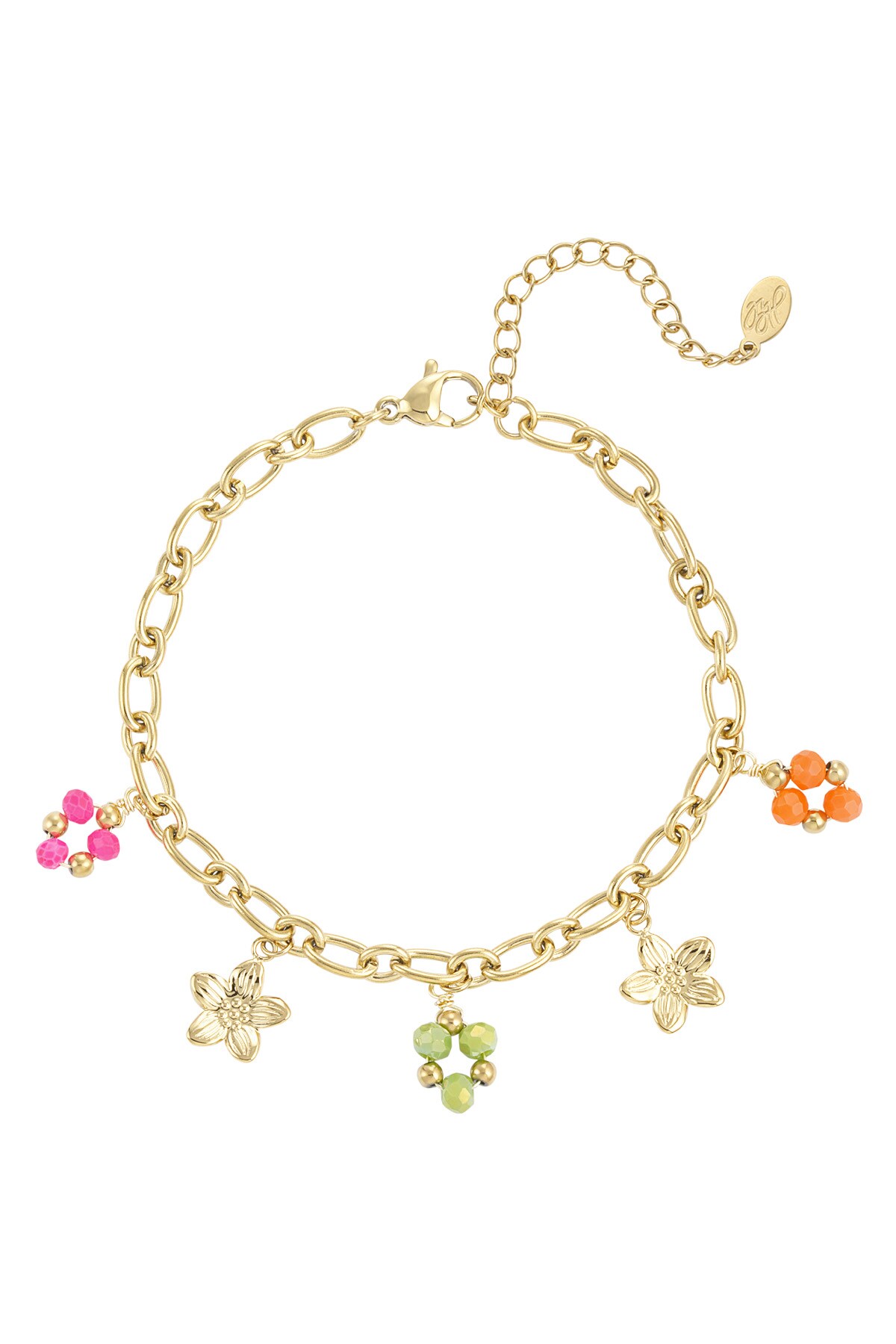 Charm bracelet happy place - Gold color h5 