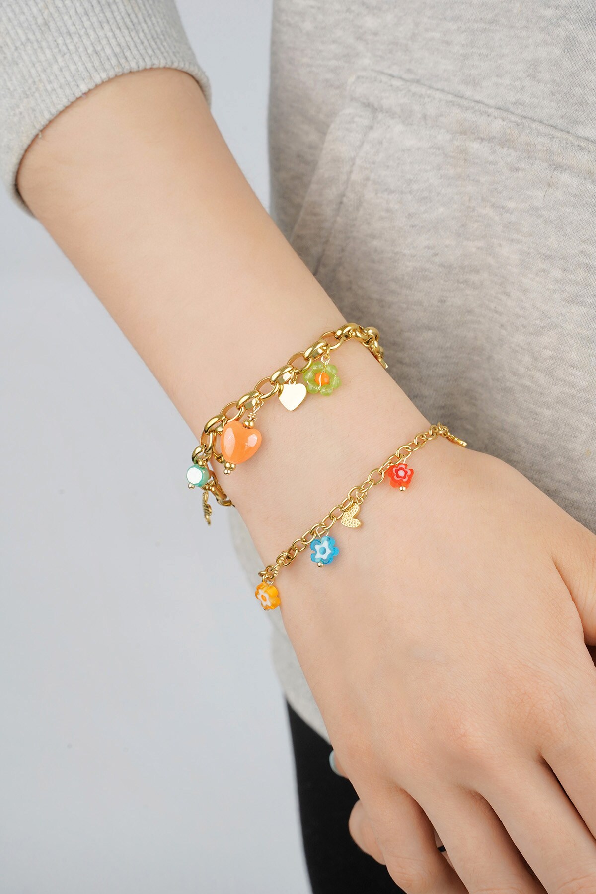 Bracelet festive florals - Gold color Picture3