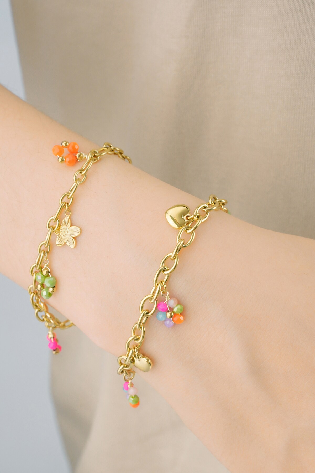 Charm bracelet happy place - Gold color h5 Picture3