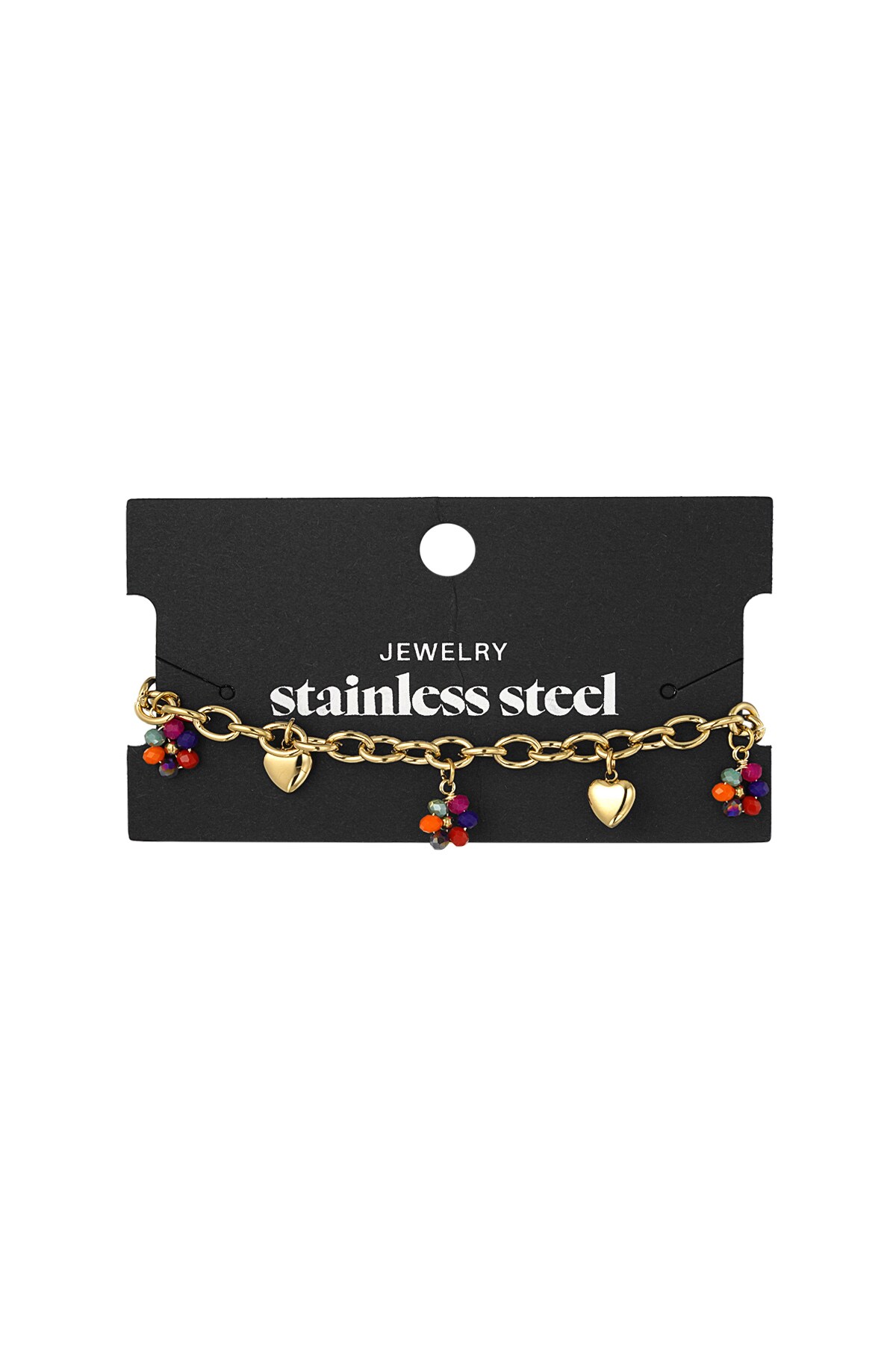 Charm bracelet with colored charms - Gold color h5 Picture4