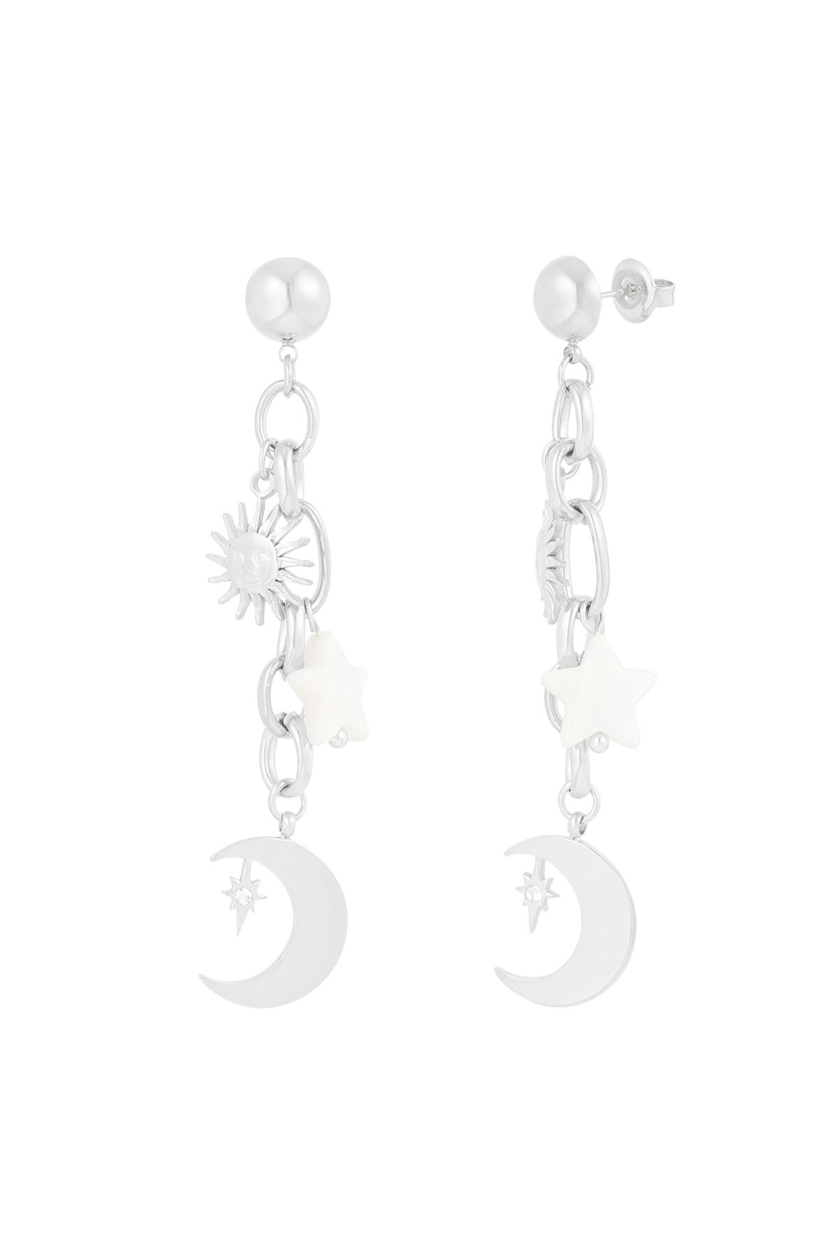 Earrings starshine - Silver color 