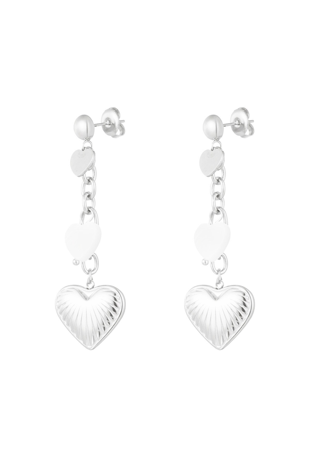 Earrings lovers life - Silver color h5 