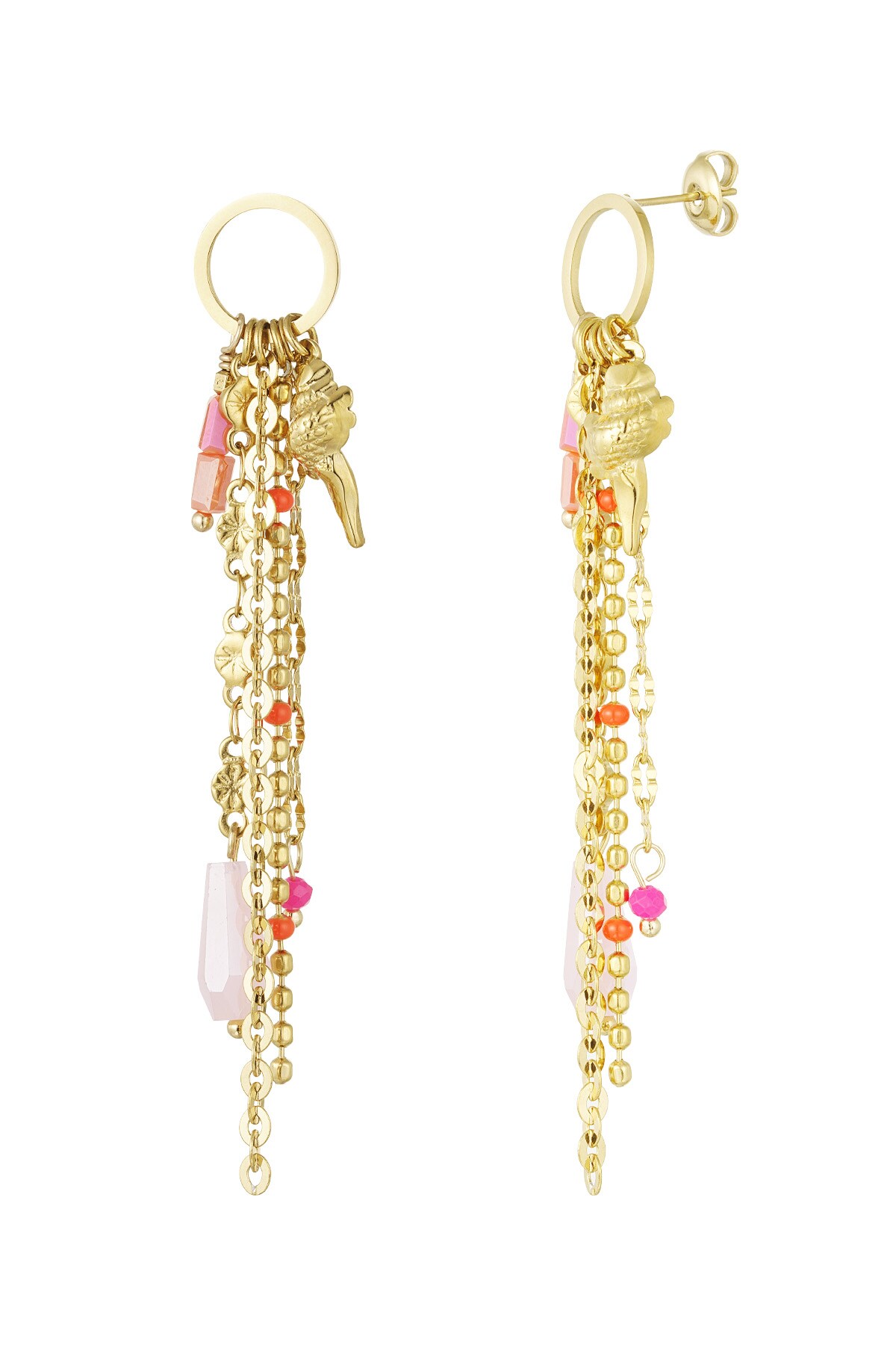 Ocean party drop earrings - Gold color h5 