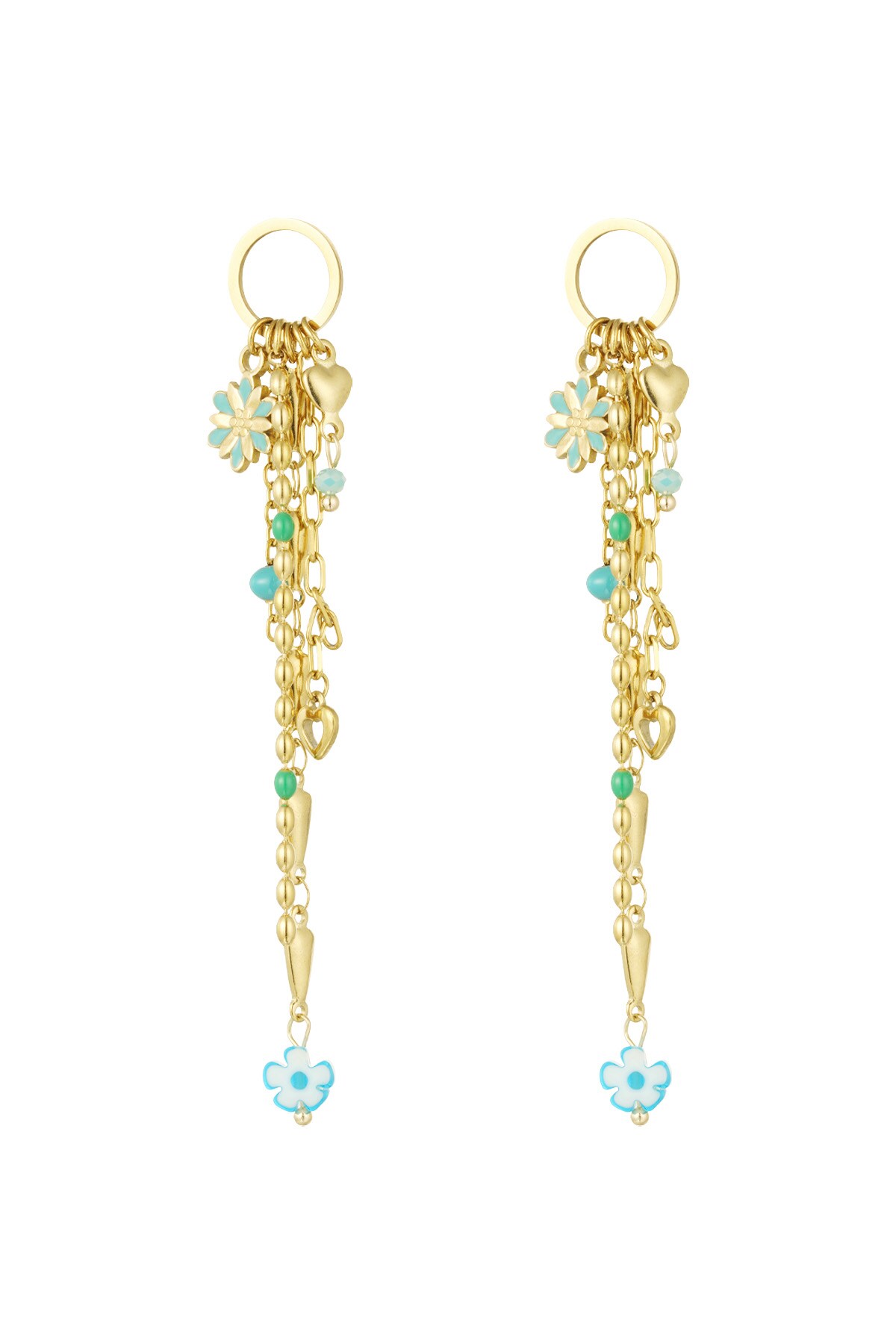 Earrings mistic muse - blue gold h5 