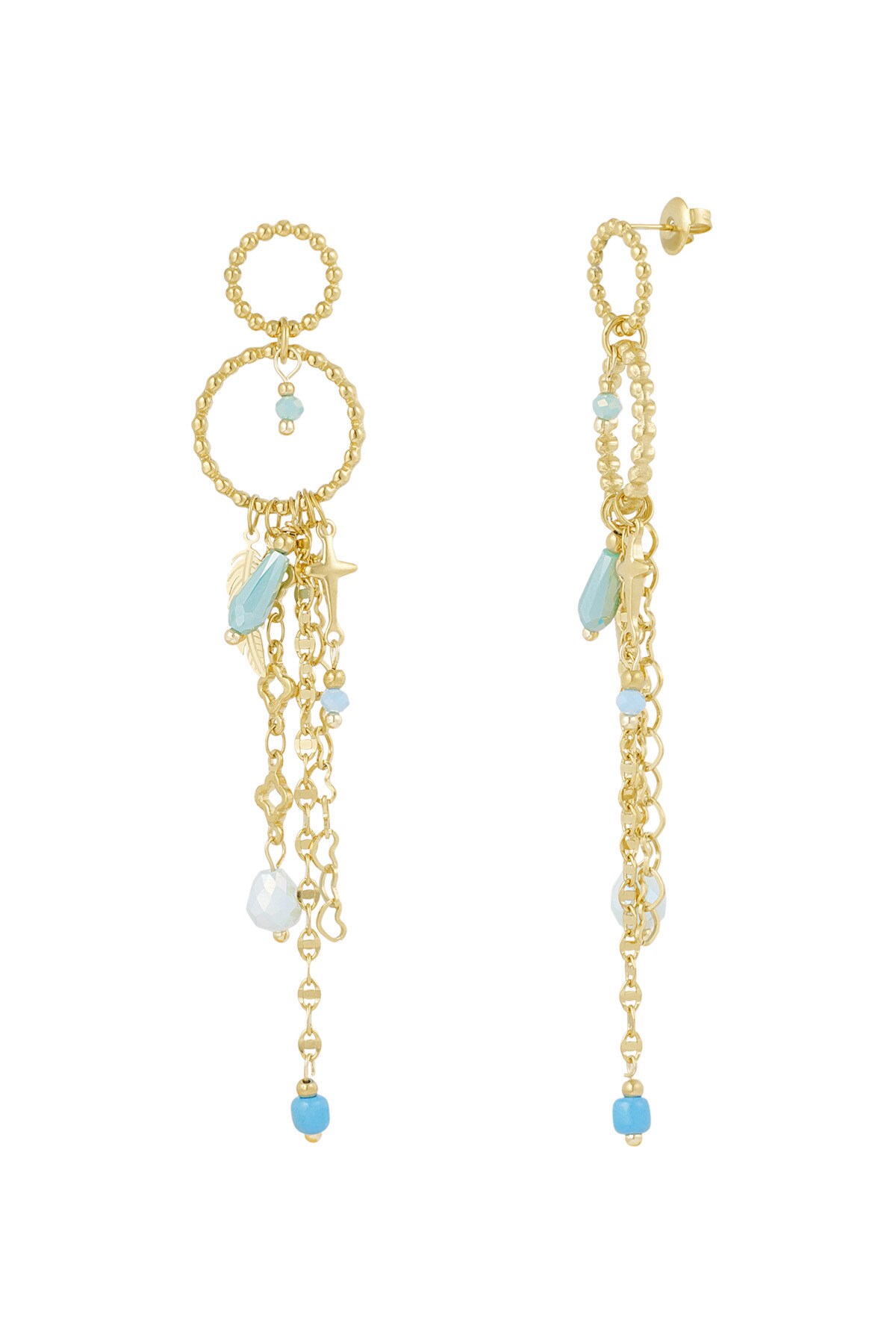 Earrings summer madness - blue gold h5 