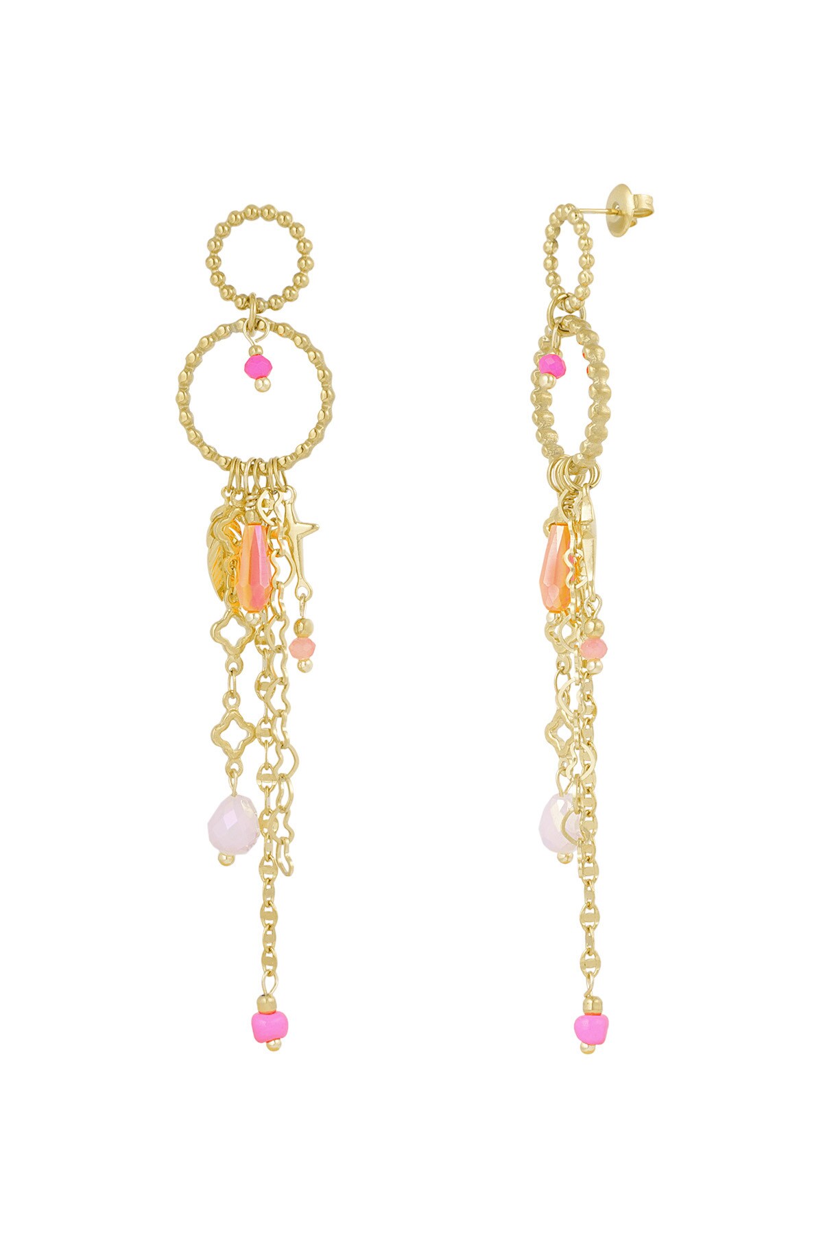 Earrings summer madness - pink gold h5 