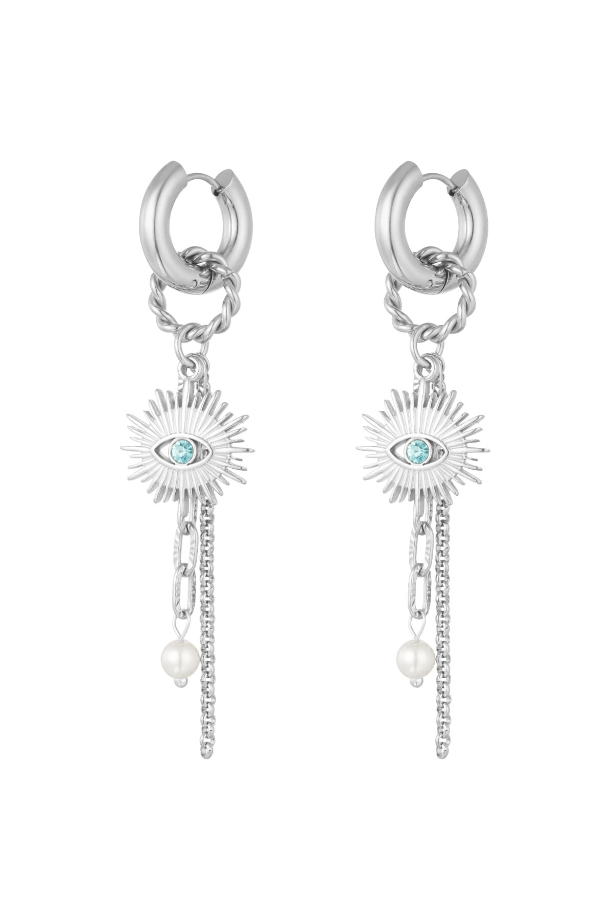 Earrings eye see you - Silver Color color h5 