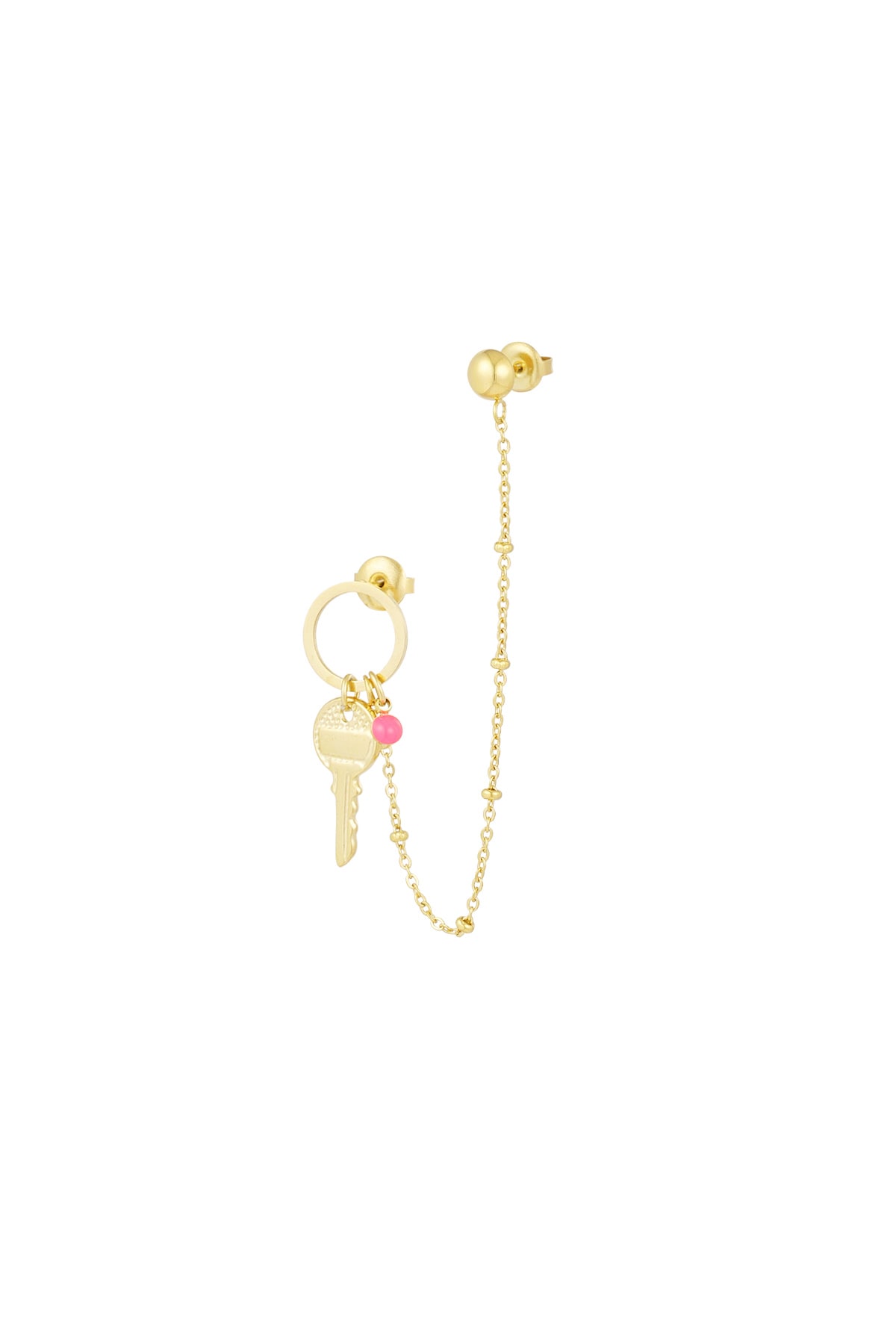 Earring key to my heart - Gold color Picture3