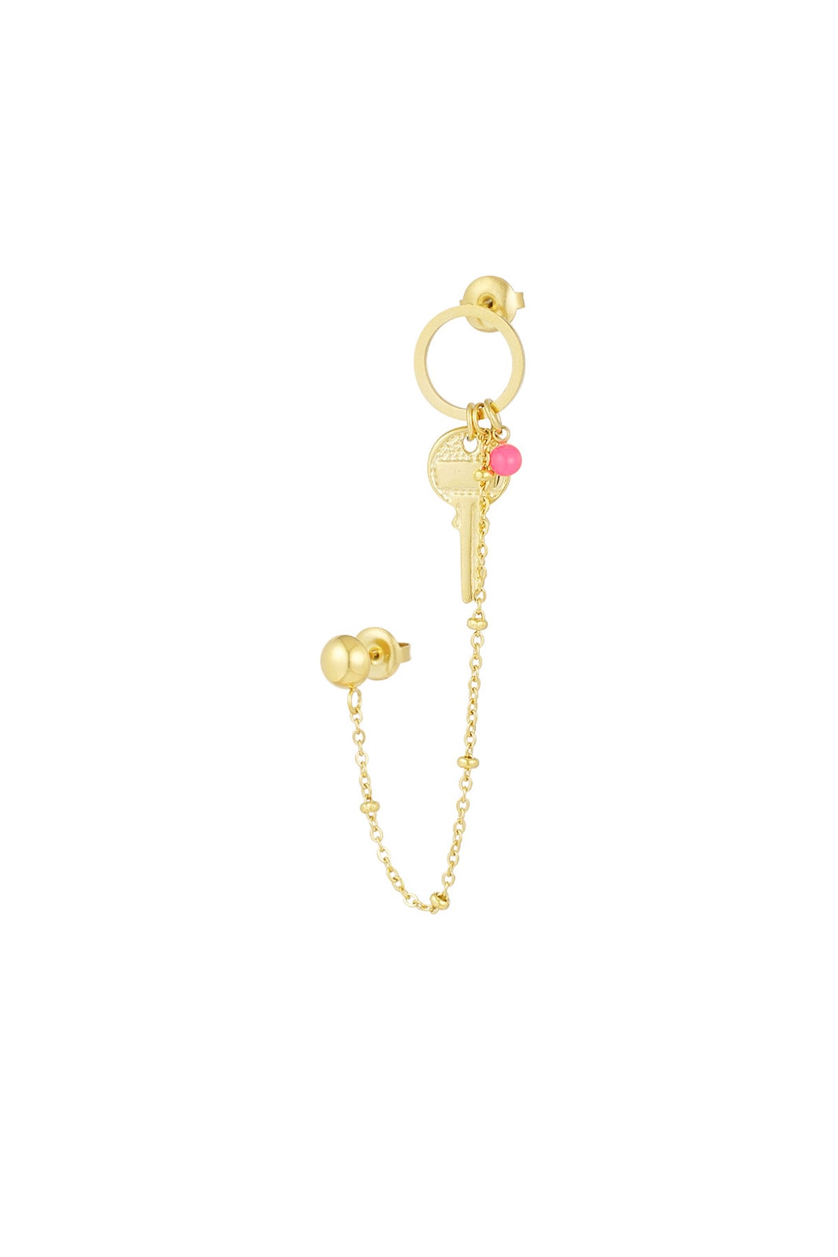 Earring key to my heart - Gold color h5 