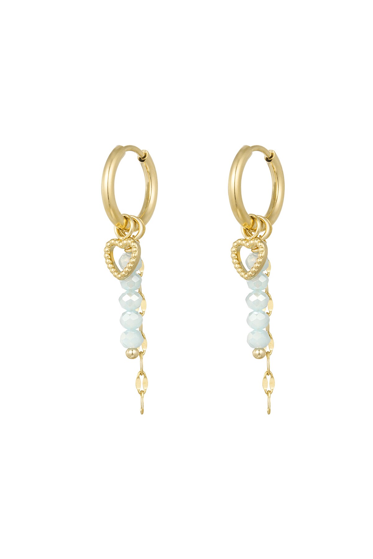 Love on top charm earrings - blue/gold  h5 