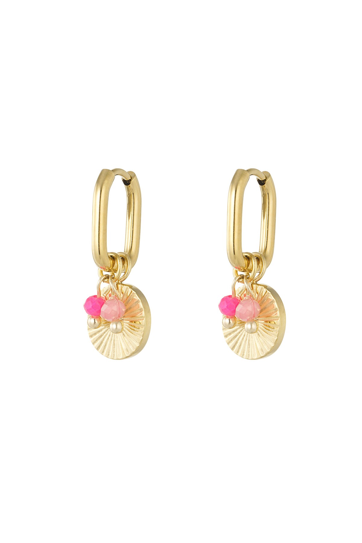 Earrings summer sun - pink gold 