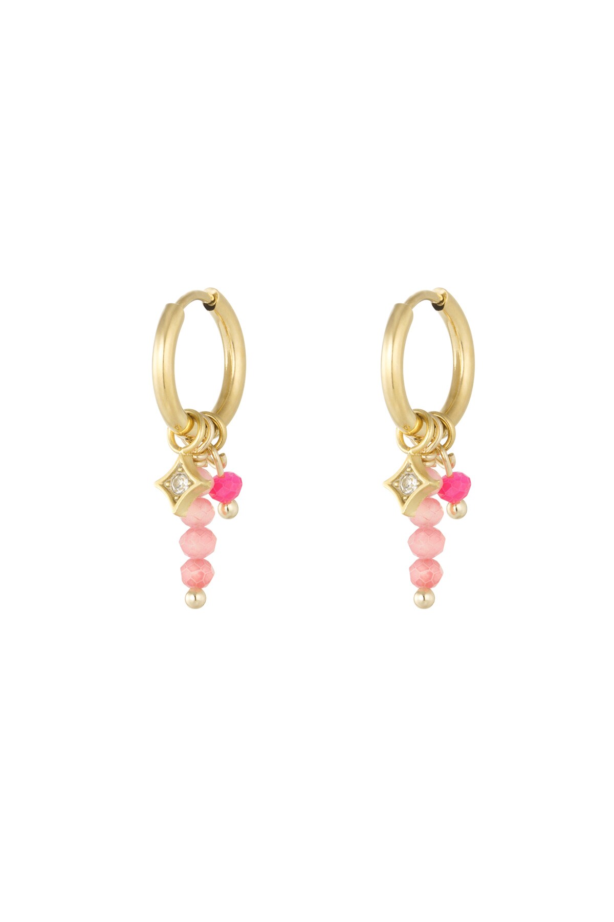 Earrings summer madness - pink gold 