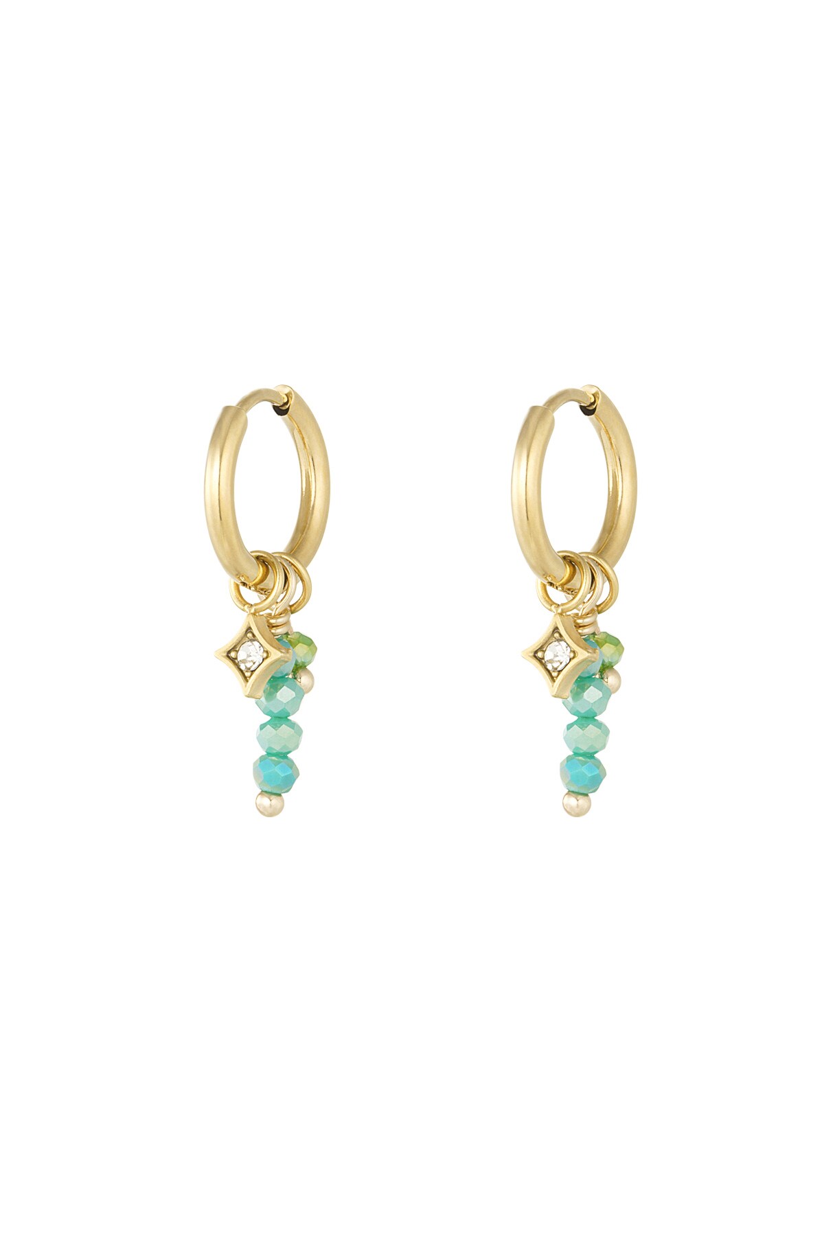 Earrings summer madness - green gold h5 