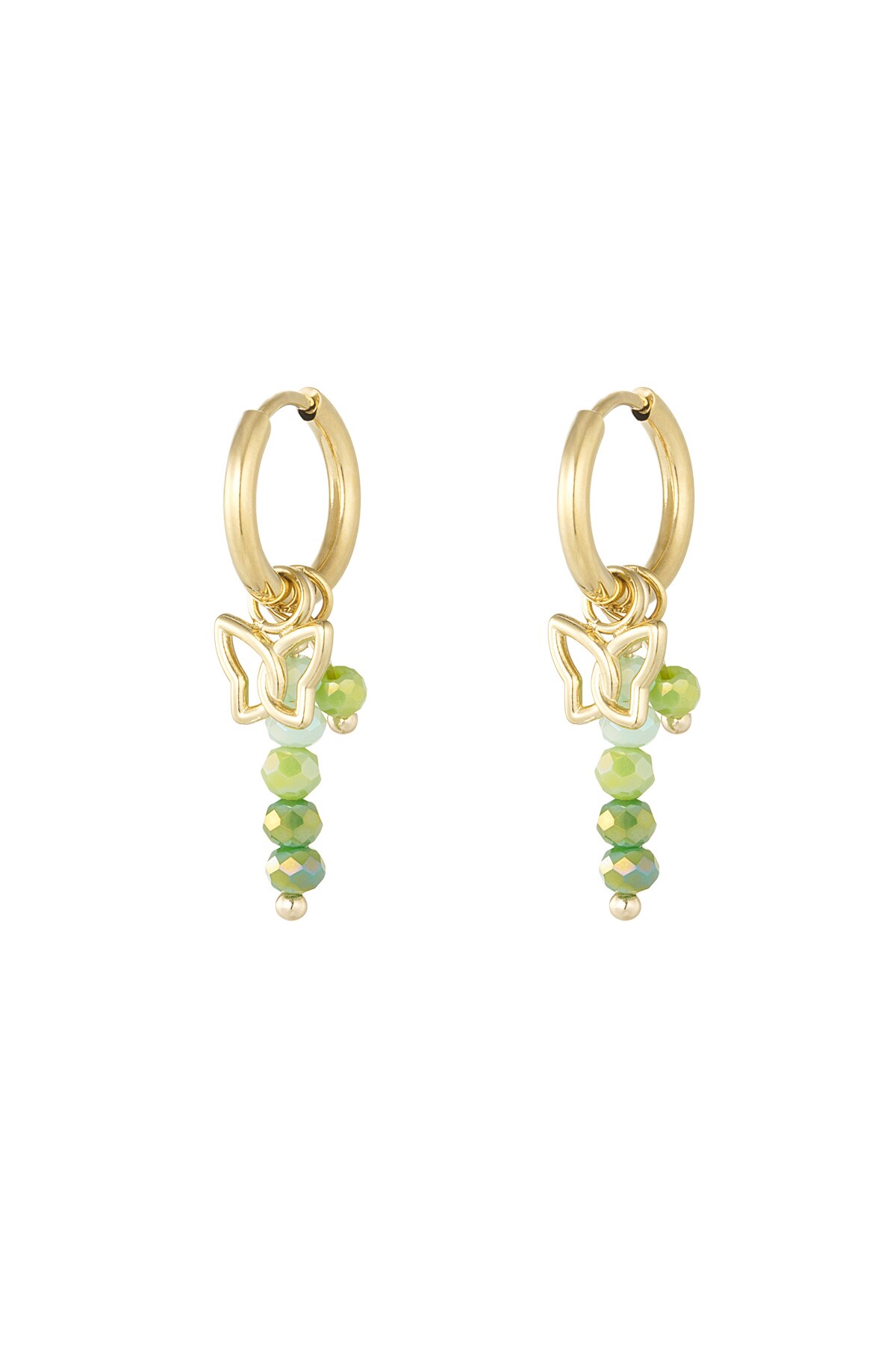 Earrings stary night - green gold h5 