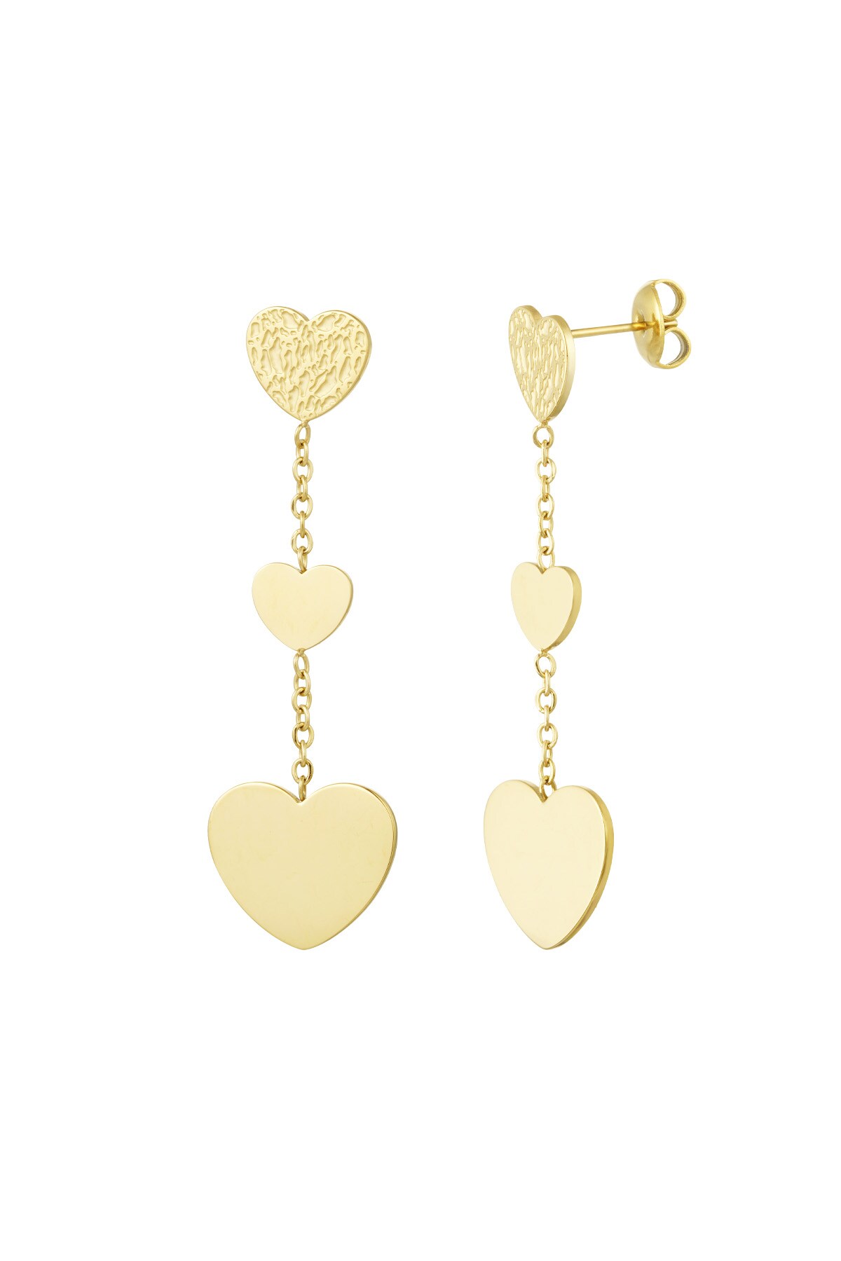 Charm earrings with Three heart-shaped 